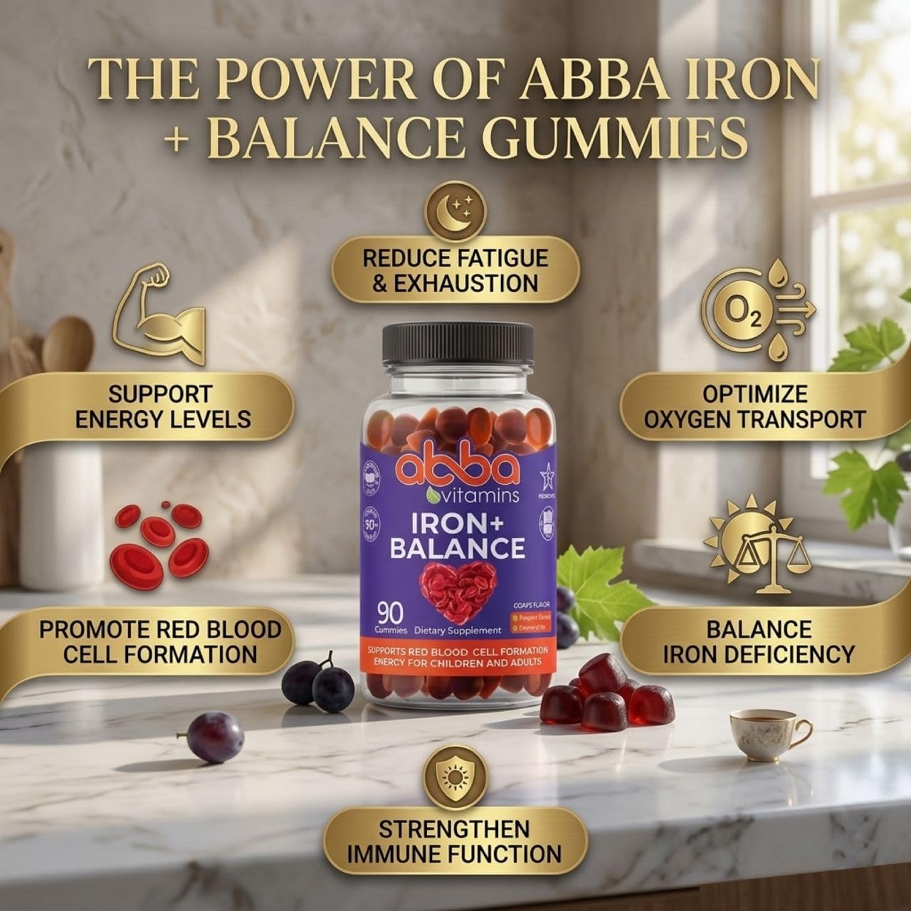 Abba Vitamins Iron + Balance Vitamins Gummies 90