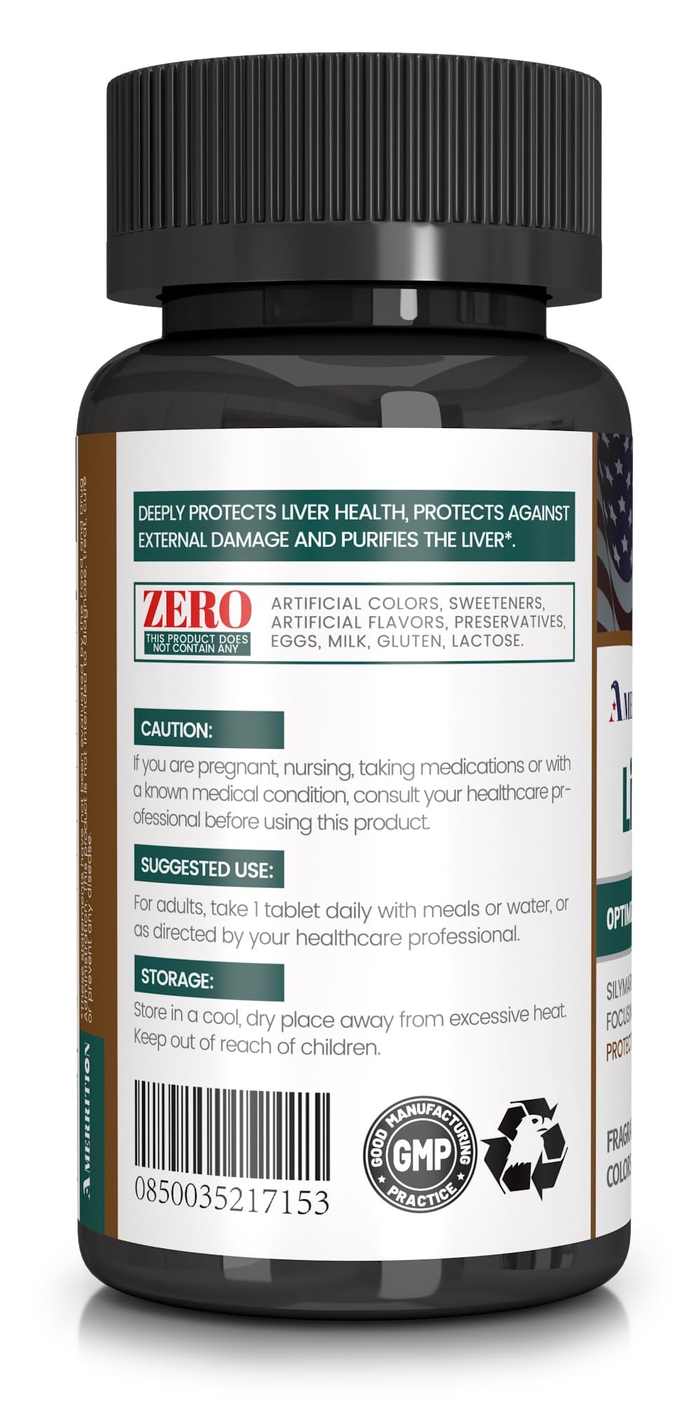 Amerrition Liver Support Supplement with Milk Thistle & Turmeric, 60 Tablets