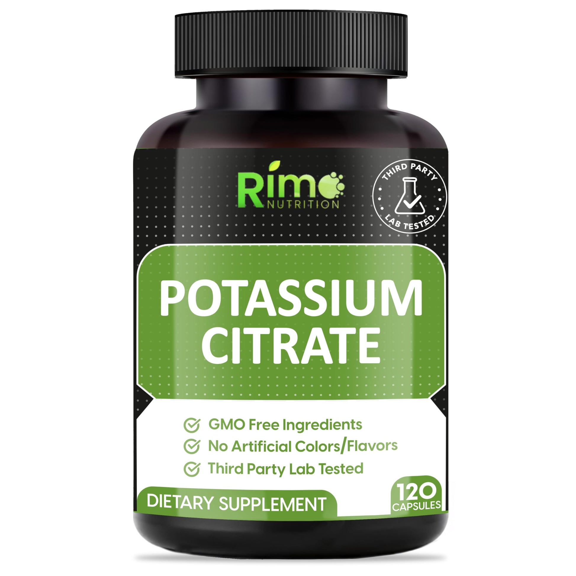 Rimo Nutrition Potassium Citrate Capsules, 120 Count