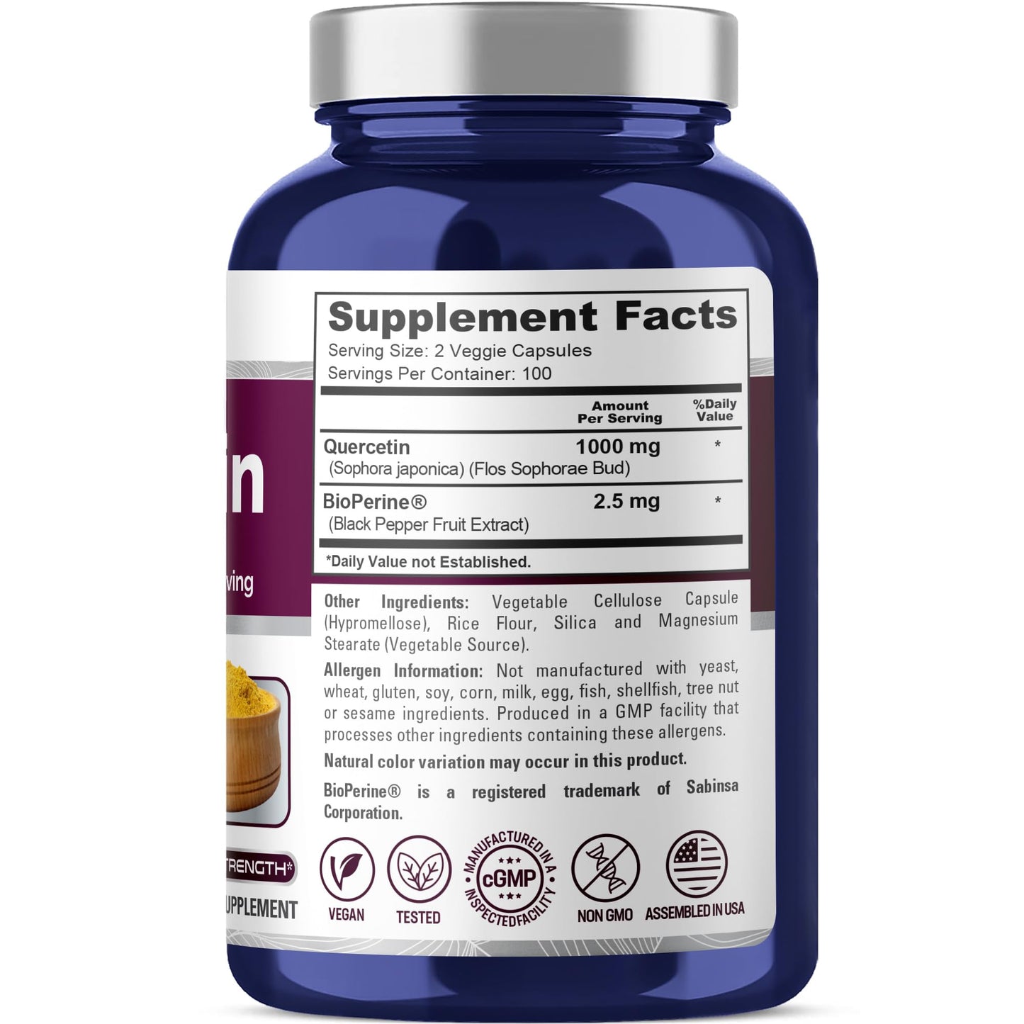 NusaPure Quercetin 200 Veg Capsules