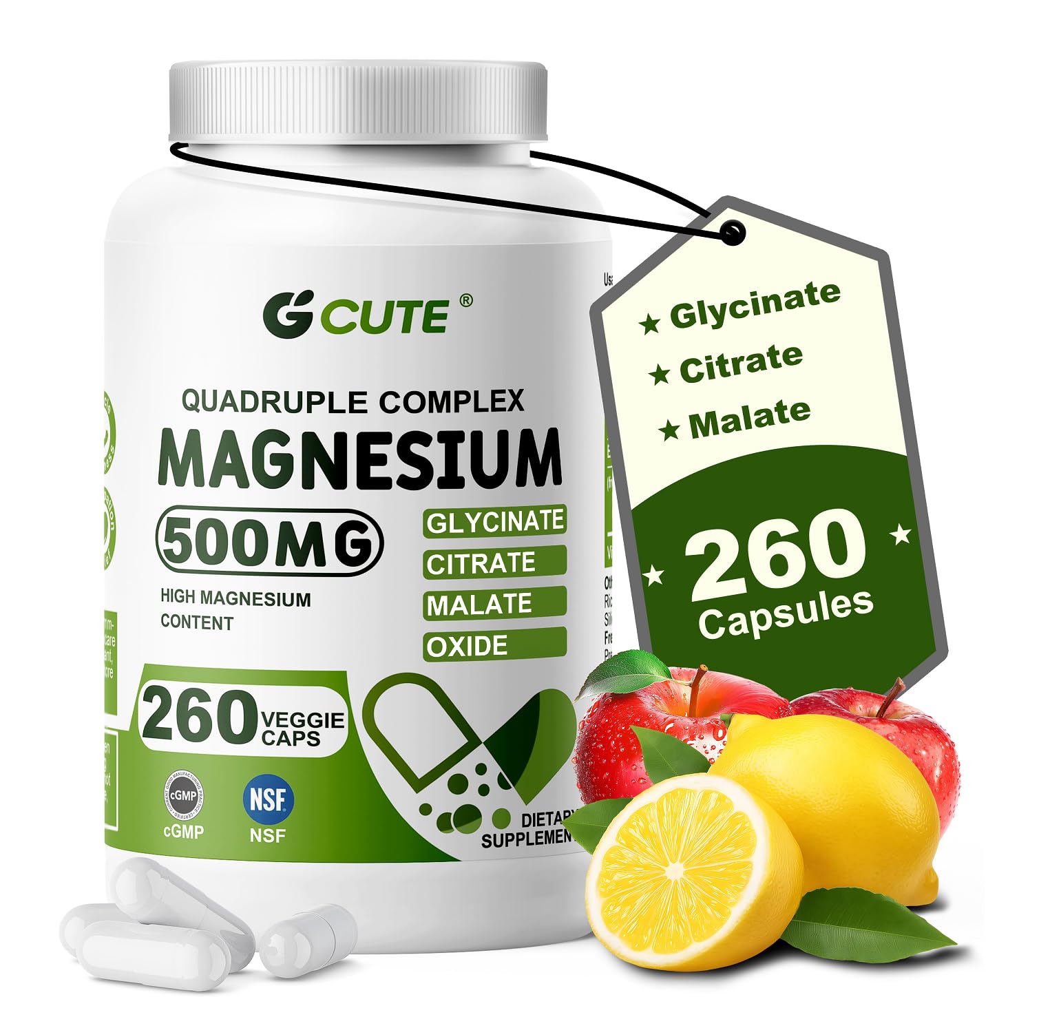 GCUTE Magnesium Glycinate Complex Capsules 130 Servings