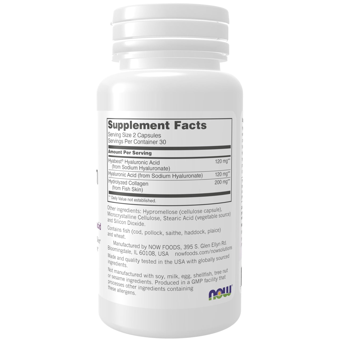 NOW Foods Hydration Rescue with Hyabest Hyaluronic Acid Capsules 60 Count