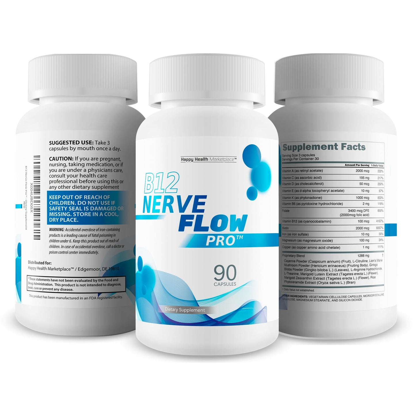Happy Health Marketplace B12 Nerve Flo Pro Capsule 90 Count