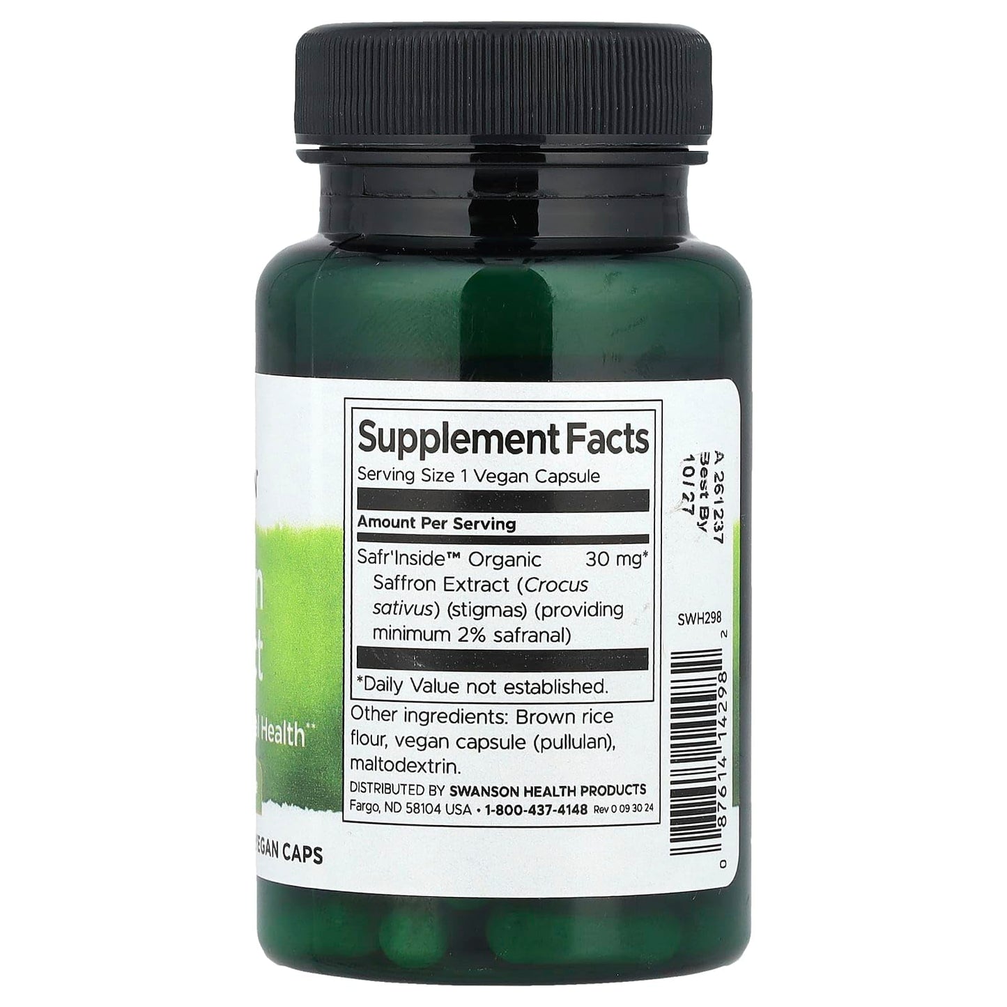 Swanson Saffron Extract 30 mg Capsule 60 Count