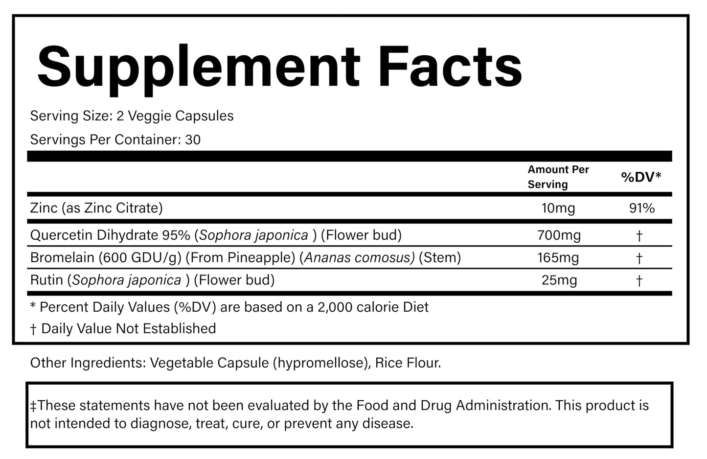 PURE Quercetin+ with Zinc, Bromelain, Rutin Immune Shield 60 Capsules