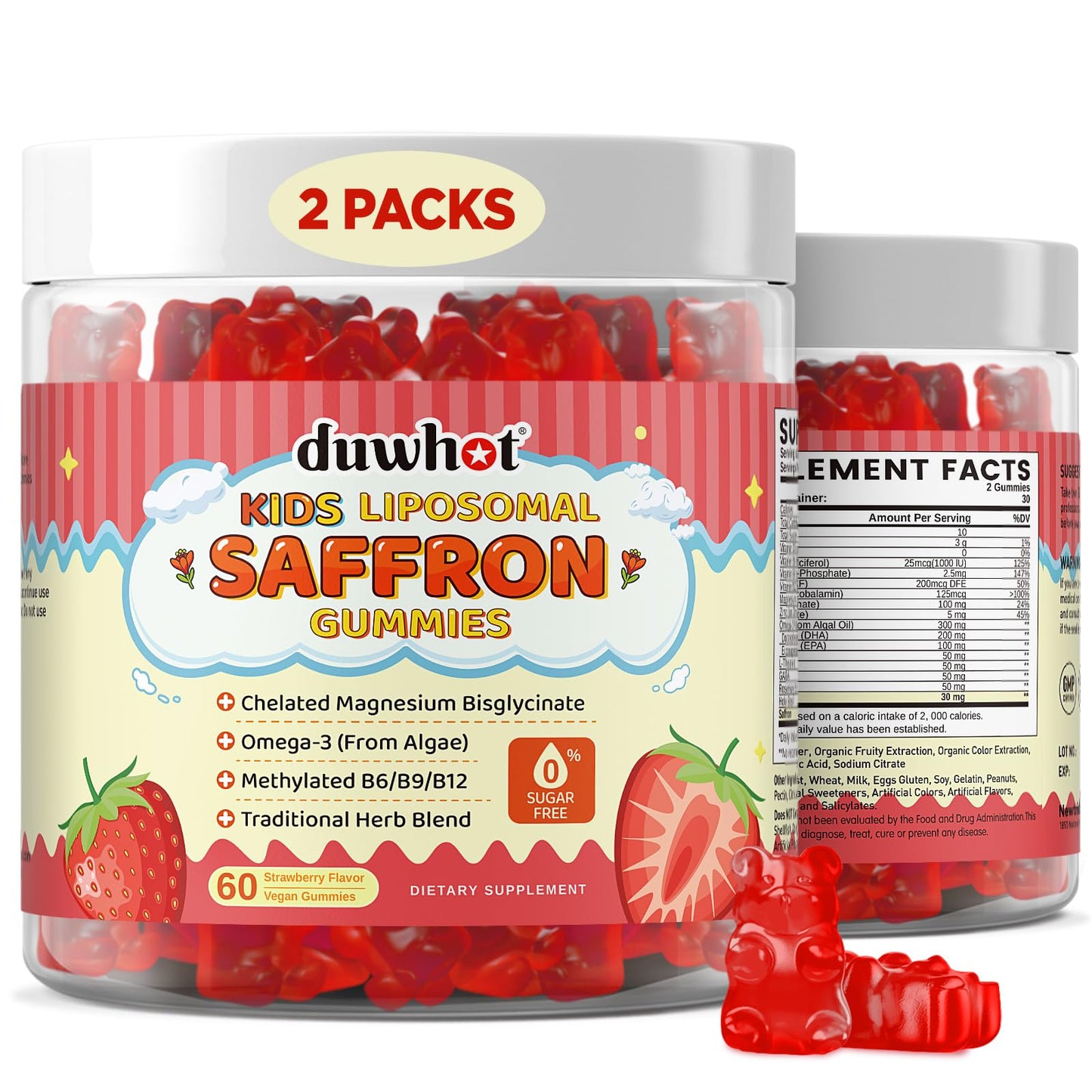 duwhot Liposomal Saffron Gummies for Kids 4+ 120 Gummies