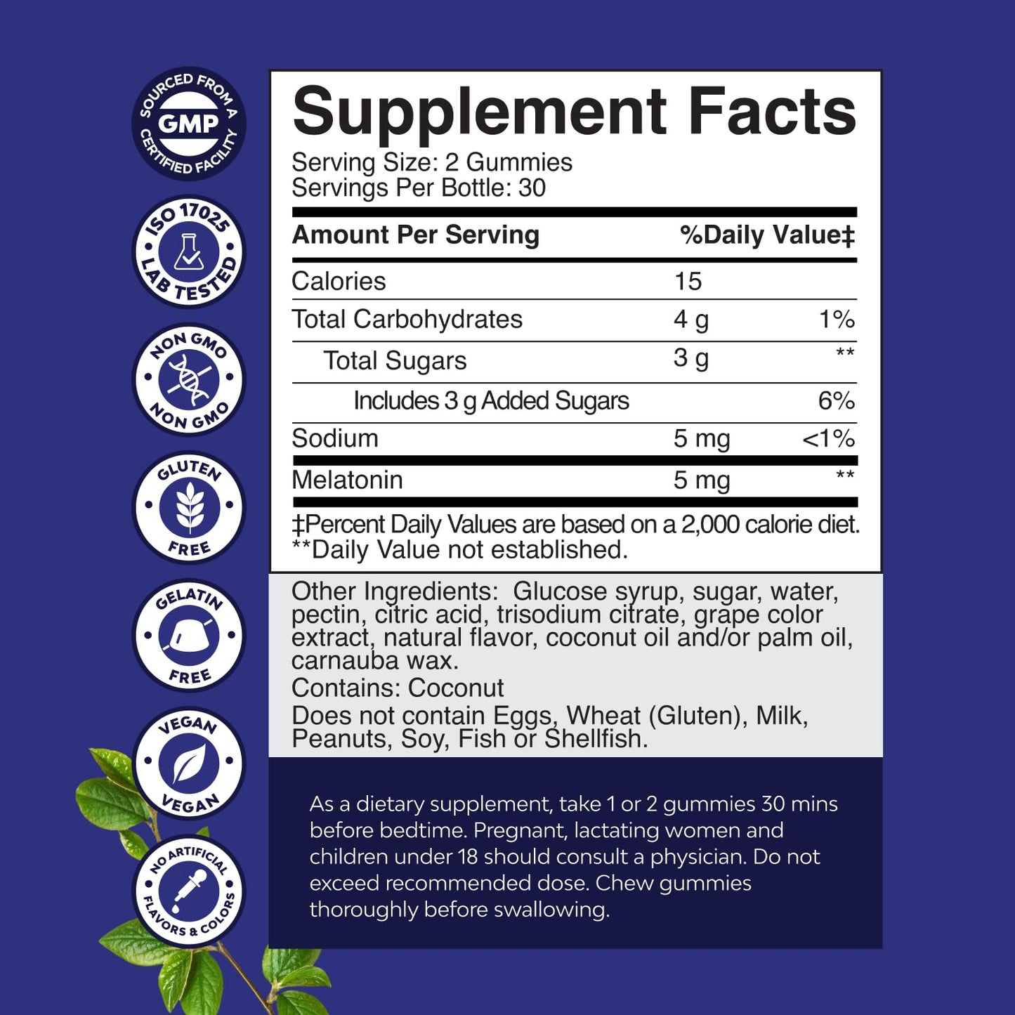 Natures Craft Melatonin Gummies 5mg 60 Count