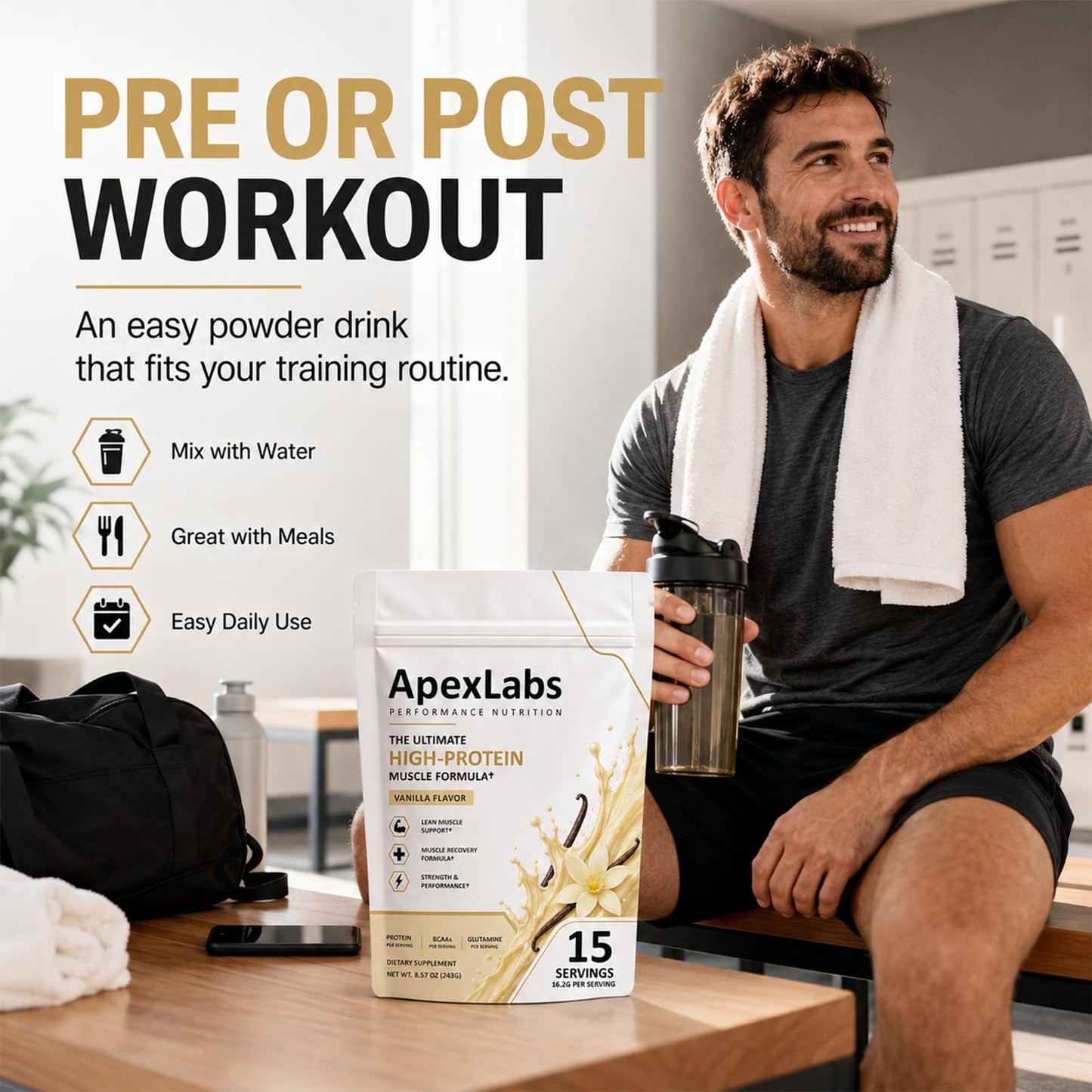 Apex Labs Muscle Powder Vanilla Powder 1 Ounce (Pack of 1)