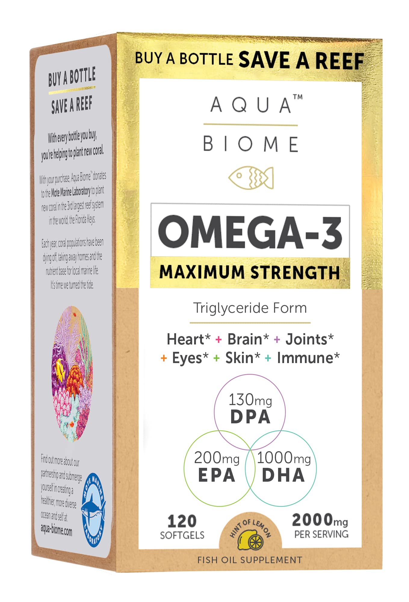 Enzymedica Aqua Biome Fish Oil Maximum Strength Softgels 120