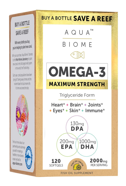 Enzymedica Aqua Biome Fish Oil Maximum Strength Softgels 120