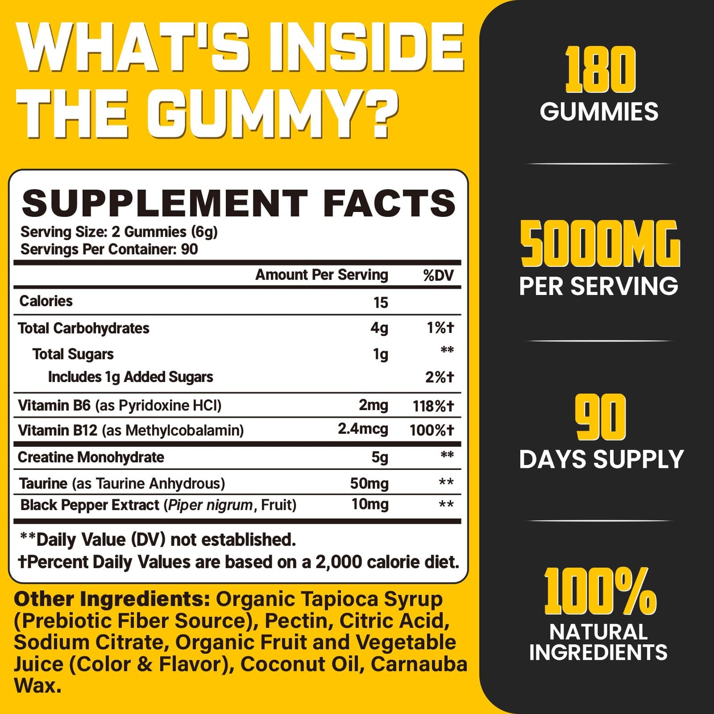Moursope Creatine Monohydrate Gummies 180 Count