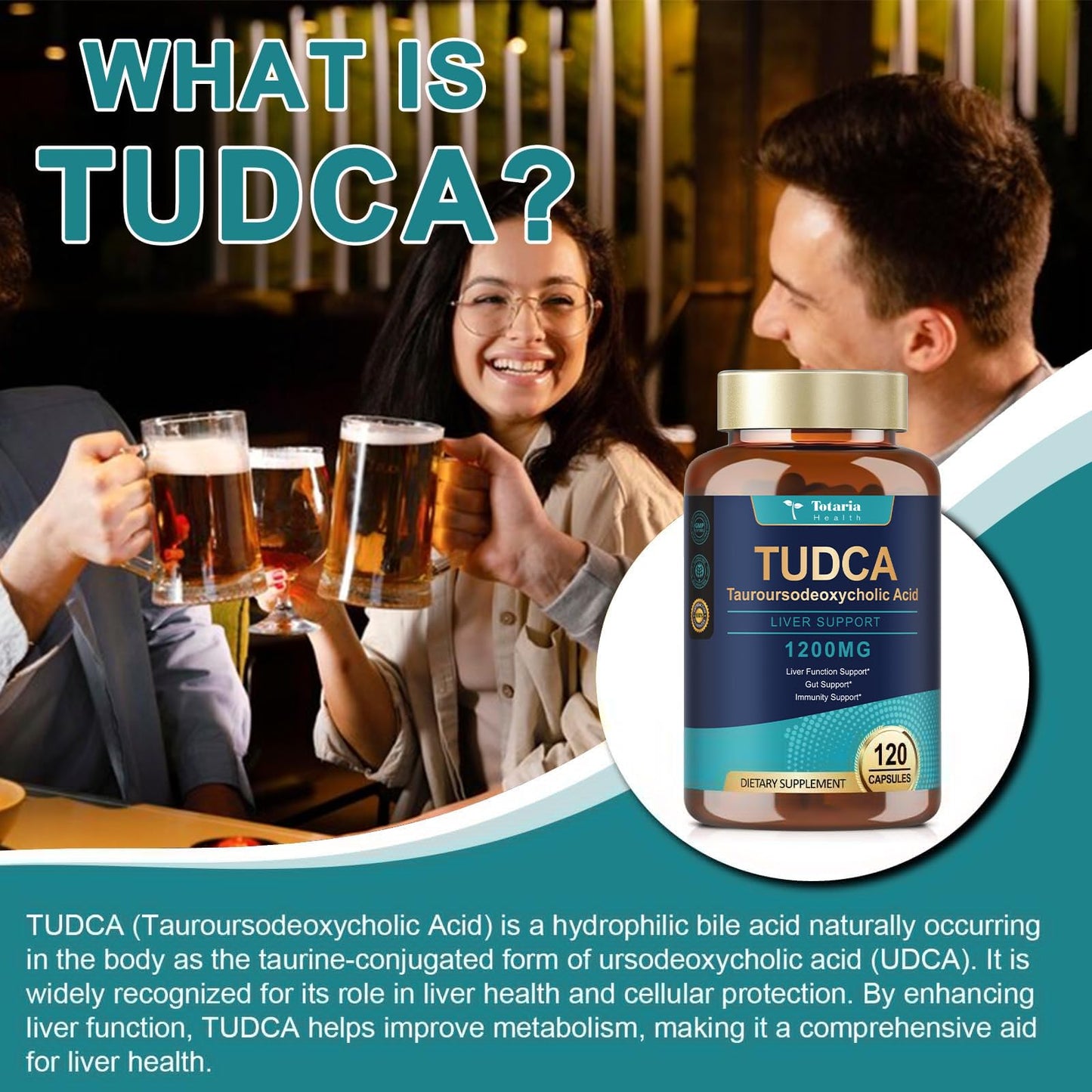 Totaria TUDCA Supplement 1200mg Capsules 120