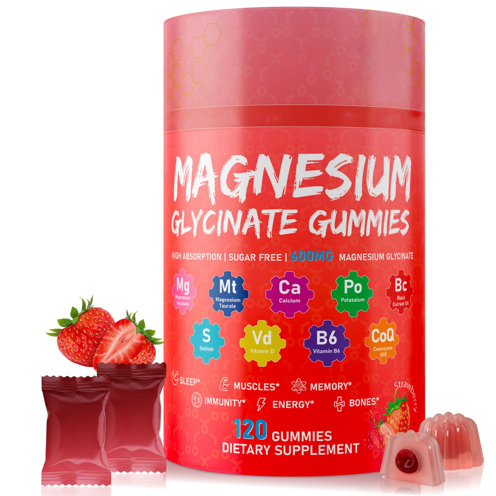 Xytora Magnesium Glycinate Gummies 600mg, 120 Count
