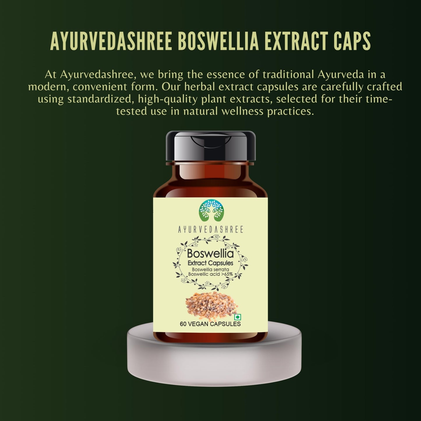AYURVEDASHREE Boswellia Serrata Extract 500mg Capsule, 60 Count