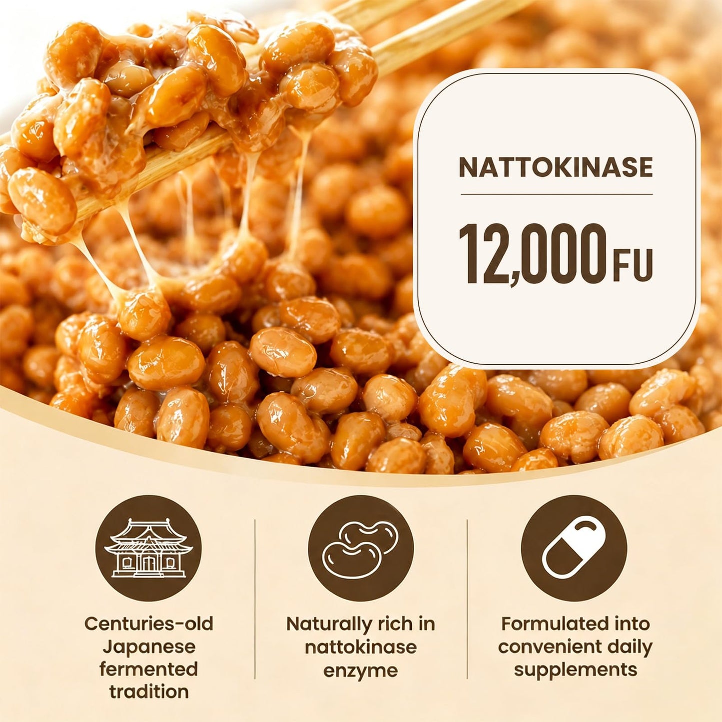 Qmiozzy Nattokinase Supplement 12,000 FU Liposomal Natto Kinase Capsule 116 Count