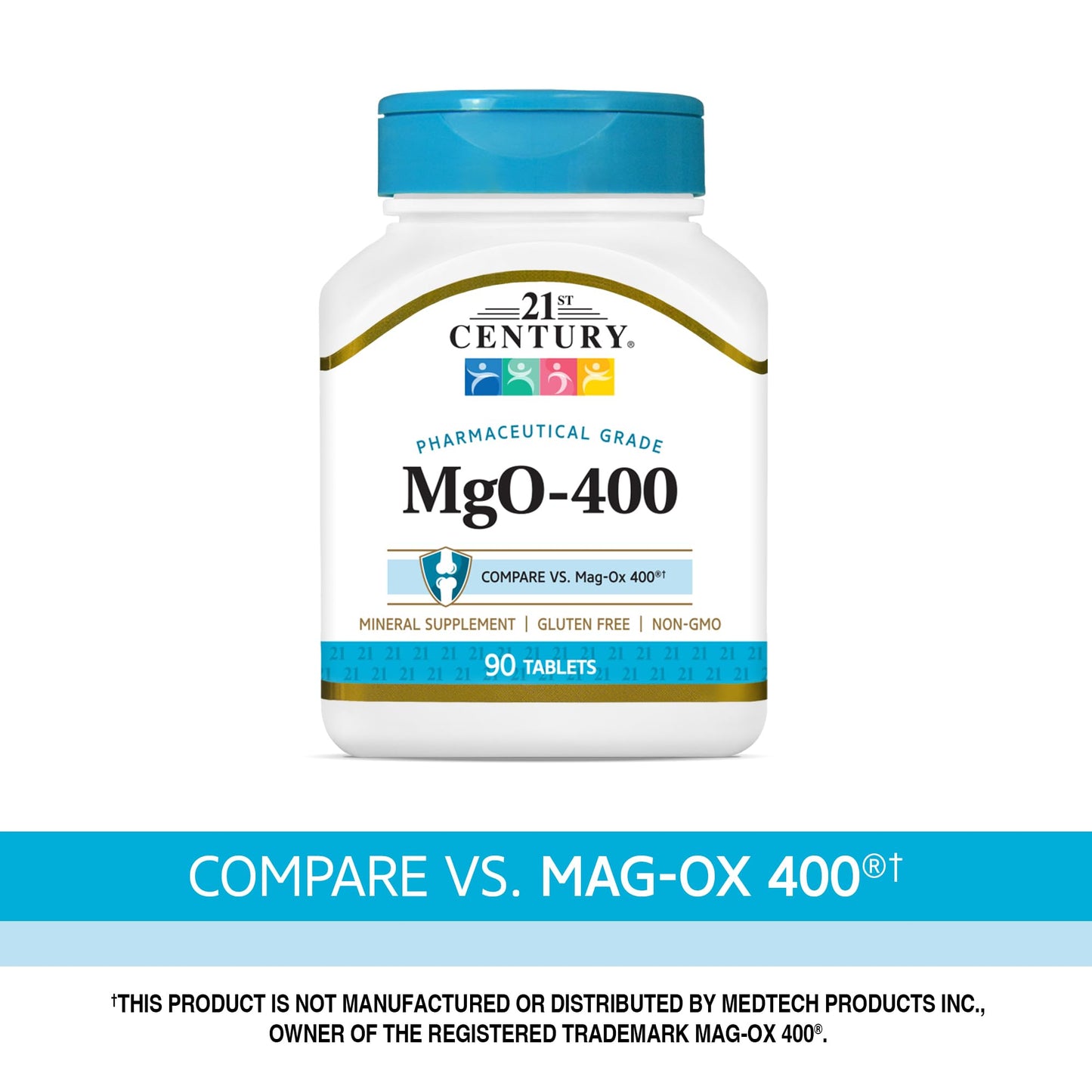 21st Century MgO 400 mg Tablets, 90 Count