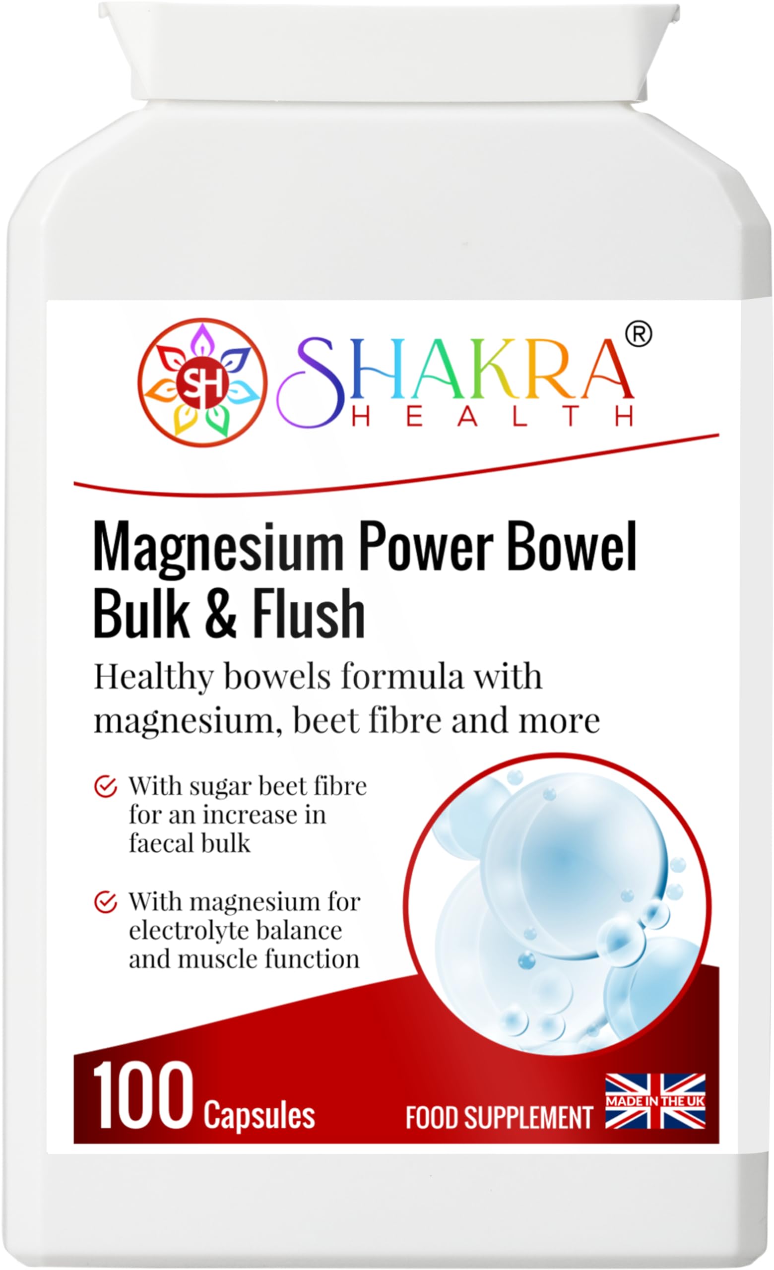SH SHAKRA HEALTH Magnesium Power Bulk & Flush Capsule, 1 Count