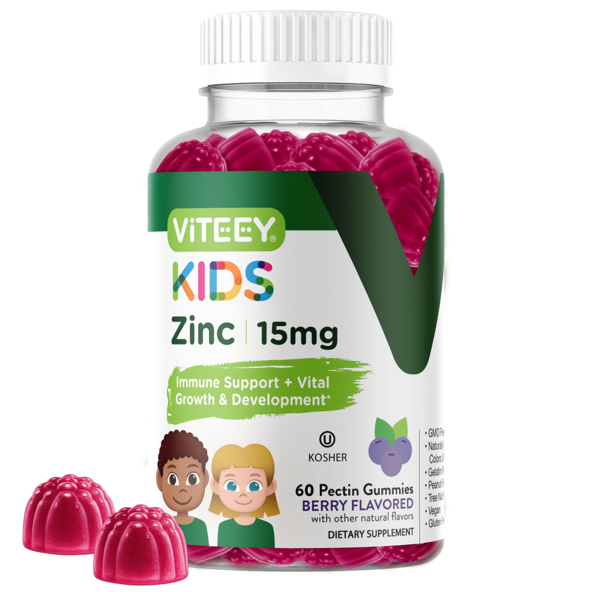 Viteey Zinc for Kids Gummies 60 Count