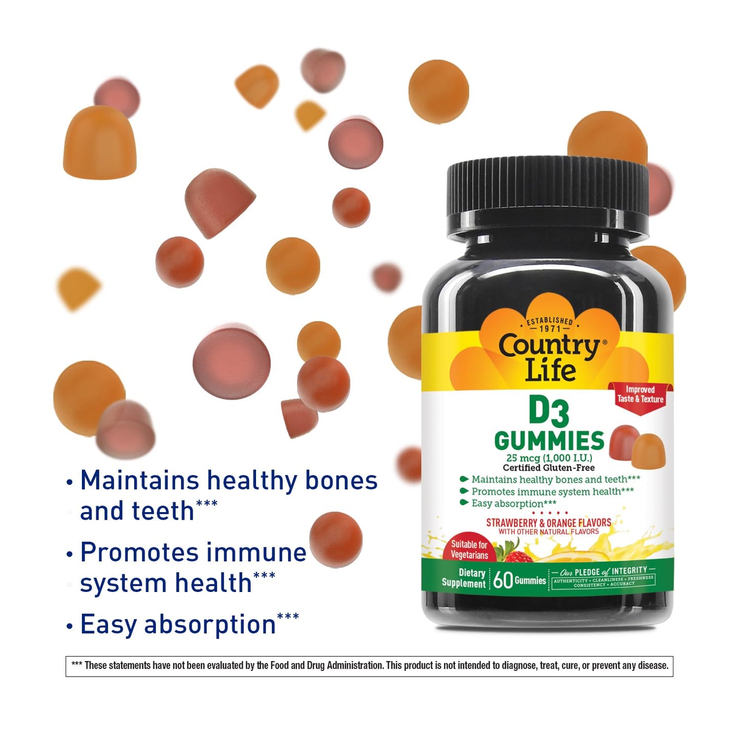 Country Life Vitamin D3 Gummies 60 Count