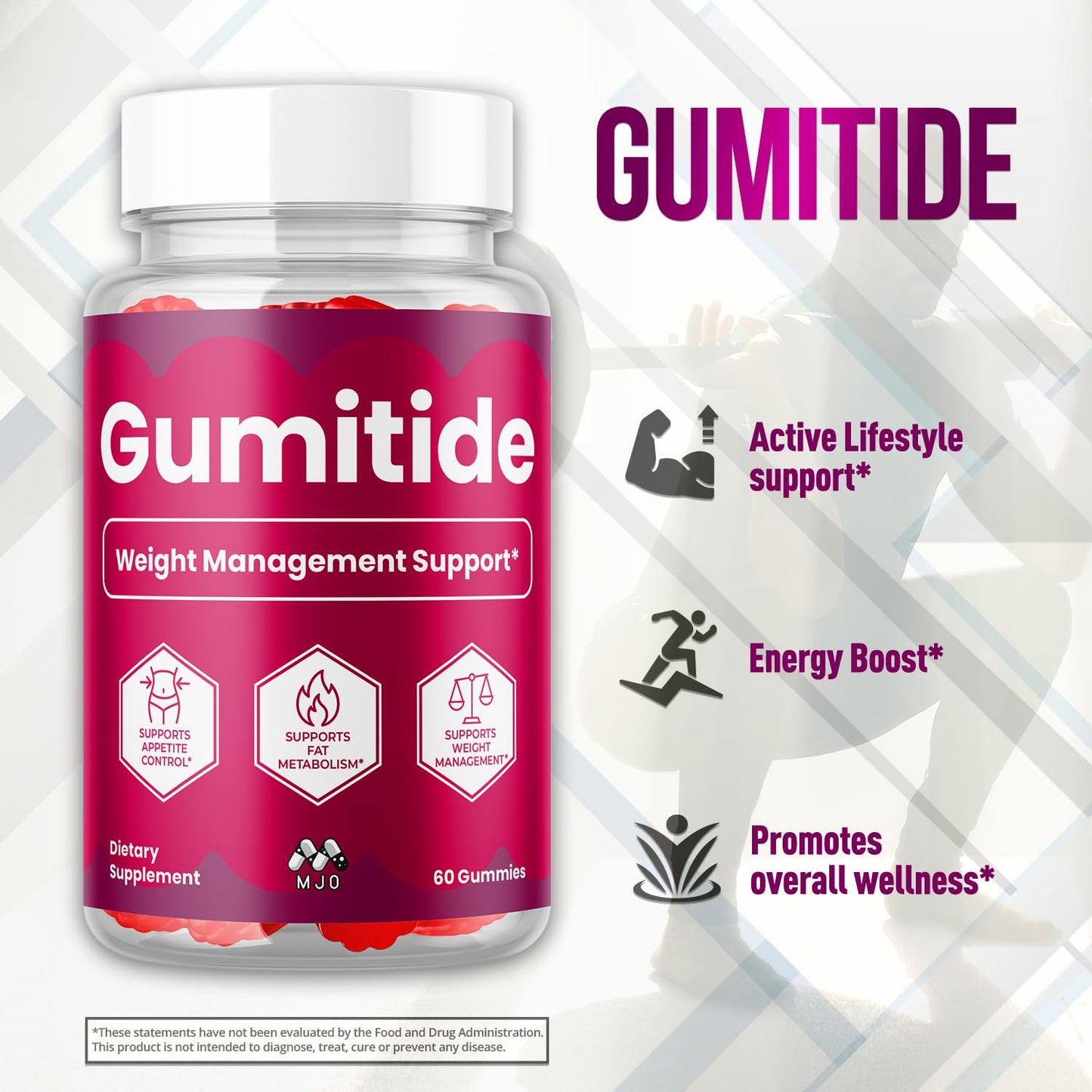 MJO Gumitide Weight Management Gummies with Apple Cider Vinegar, 180 Gummies