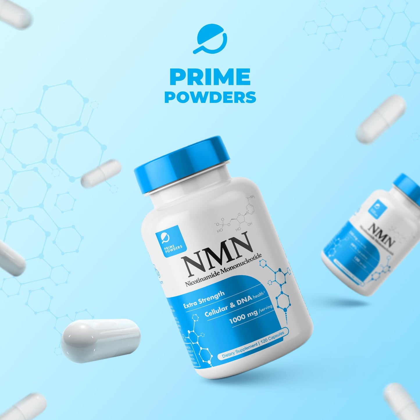 Prime Powders NMN Capsules 1000mg per Serving, 120 Capsules