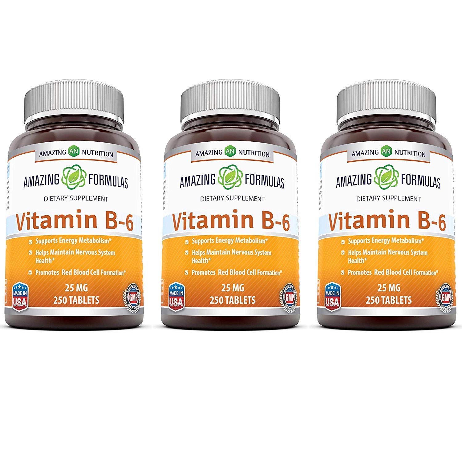 Amazing Formulas Vitamin B6 Pyridoxine 25mg Tablet, 1 Count