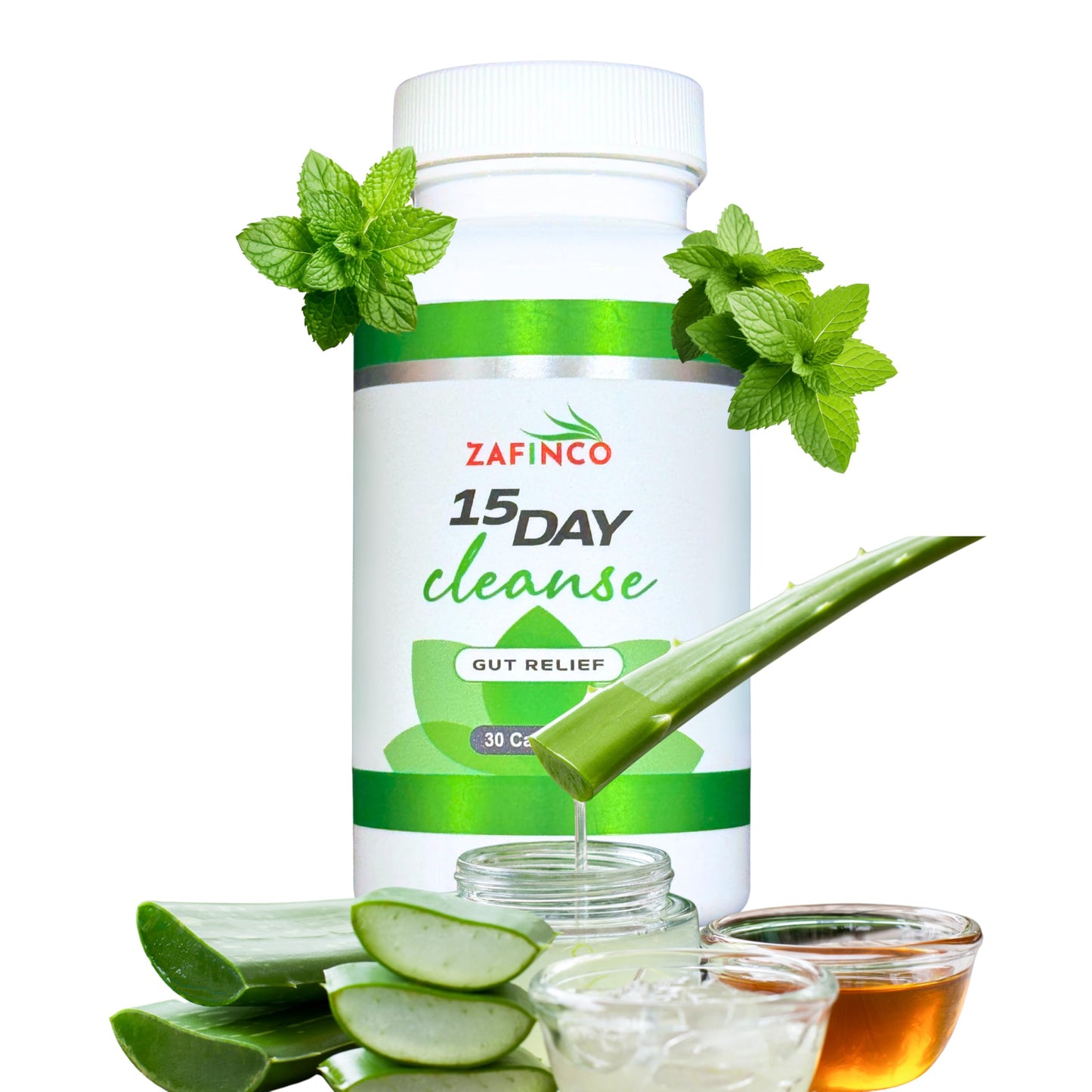 ZAFiNCO Gut Relief 15 Day Colon Cleanse & Detox Probiotics, Non-GMO, 30 Capsules