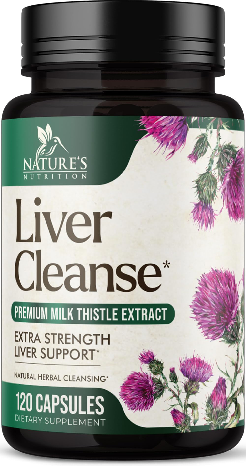 Nature's Nutrition Liver Cleanse Detox & Repair Formula - 20-in-1 Advanced Liver Support with Silymarin Milk Thistle, Dandelion Root, Artichoke Extract, Turmeric, Choline, & Beetroot, 120 Veggie Capsules