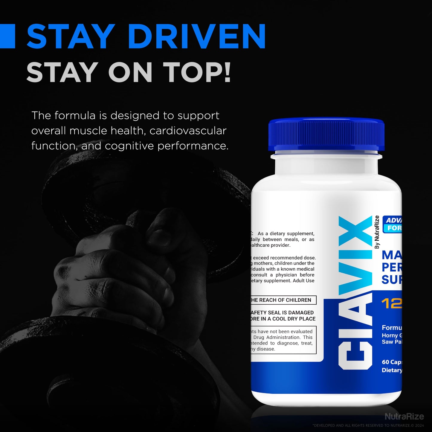 NutraRize Ciavix Capsules for Men, All Natural Formula for Male Performance & Energy Levels, Multivitamin Supplement, Capsule, 120