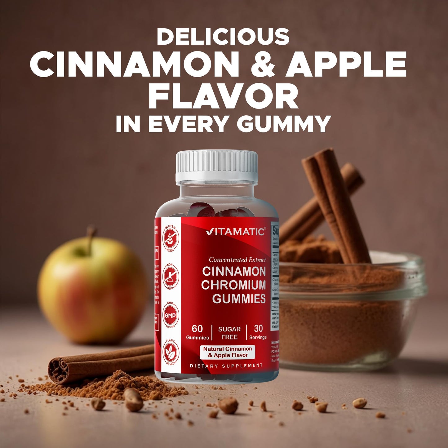 Vitamatic Cinnamon Chromium Gummies 60 Count