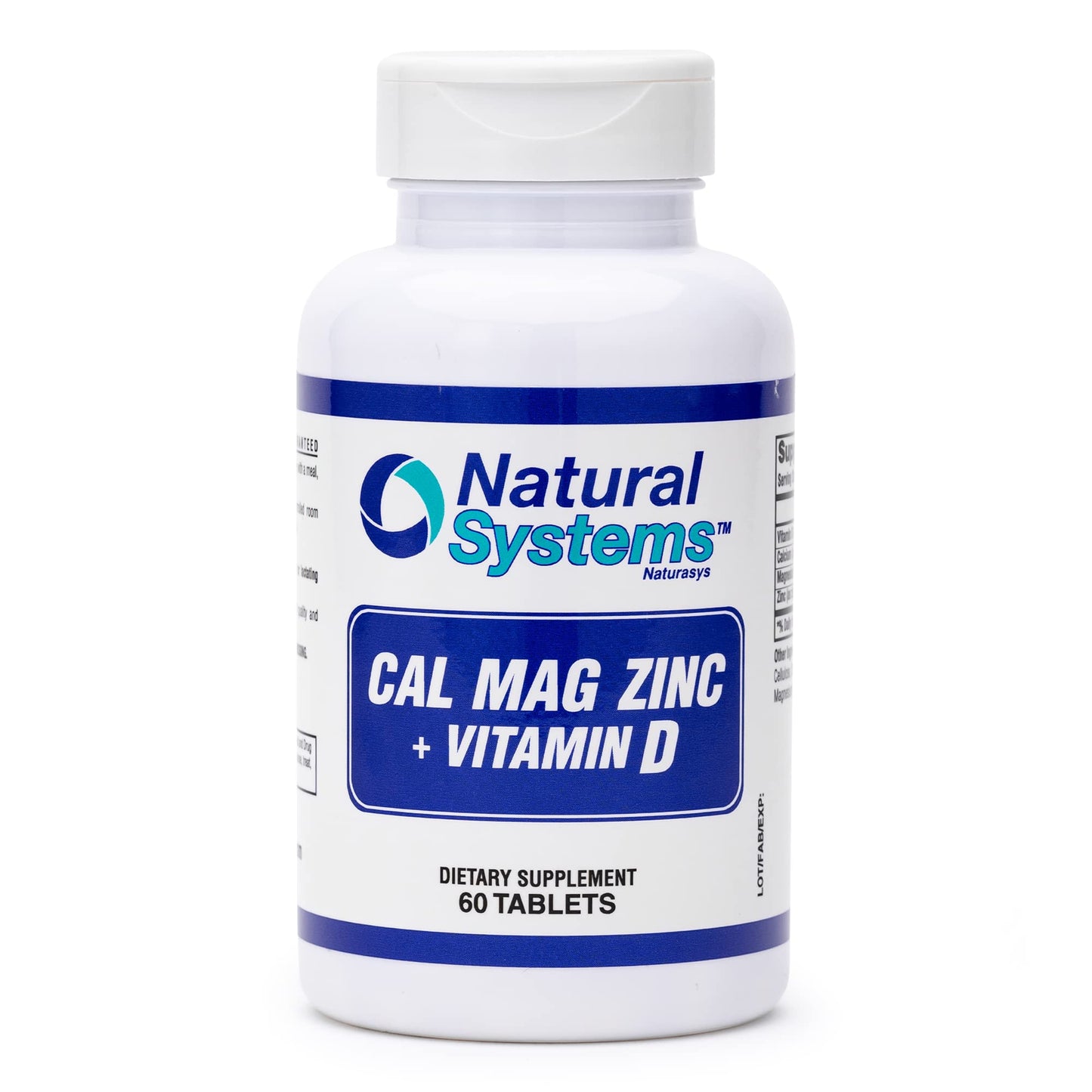 Natural Systems Naturasys Calcium Magnesium Zinc Vitamin D Supplement Tablet, 60 Count