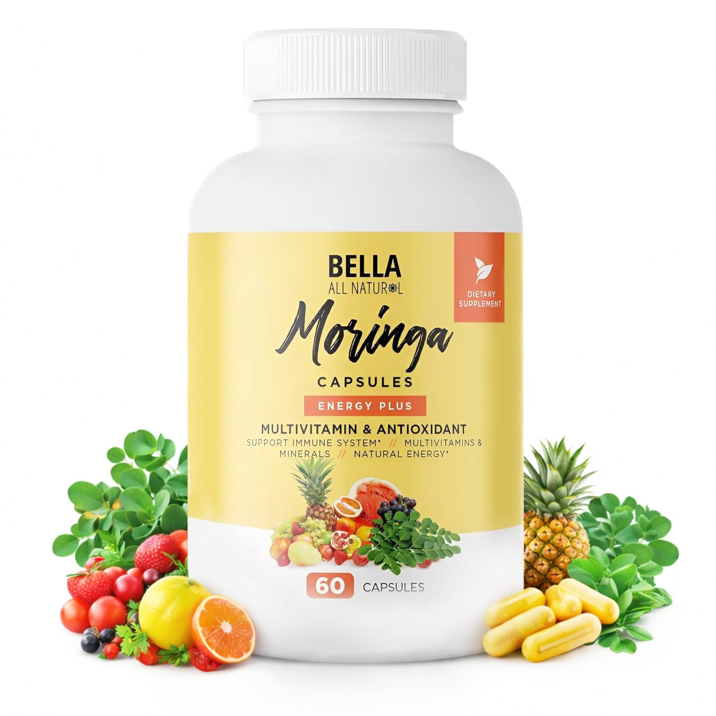 Bella All Natural Moringa Capsules Capsule 60 Count