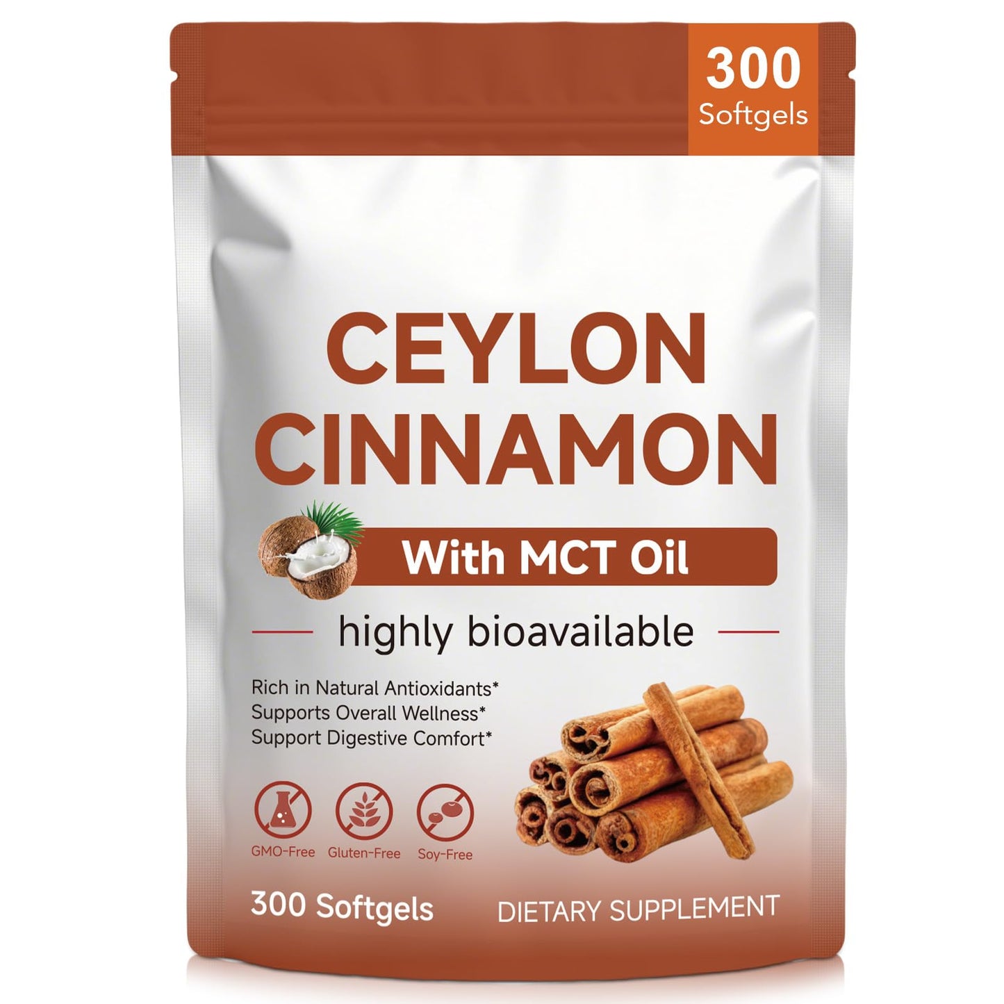 FANSHI Ceylon Cinnamon Softgels with MCT Oil 300 Capsules