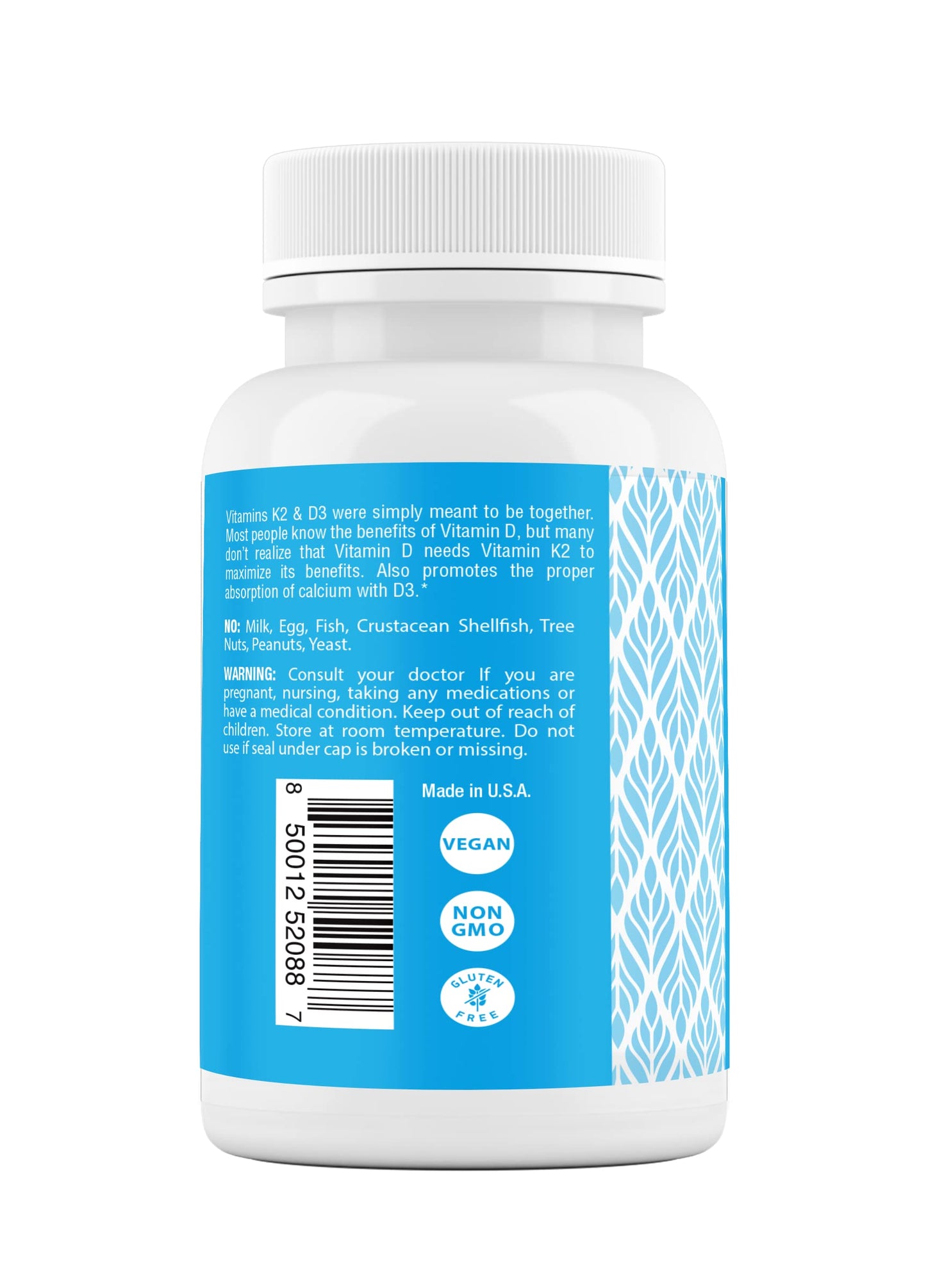 Safrel Vitamin K2 (MK7) 120 MCG and D3 5000 IU Capsule, 120 Count