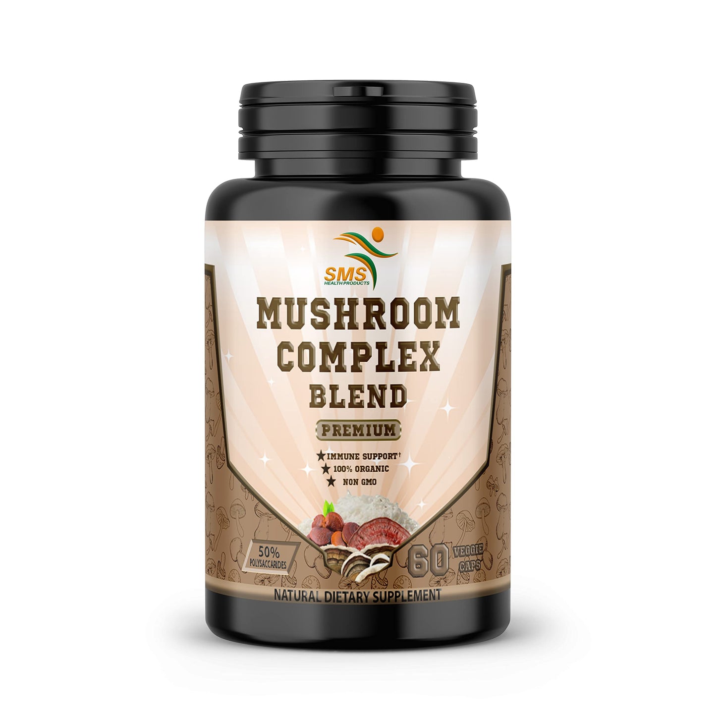 SMSHEALTHPRODUCTS.com Mushroom Supplement Capsules 60