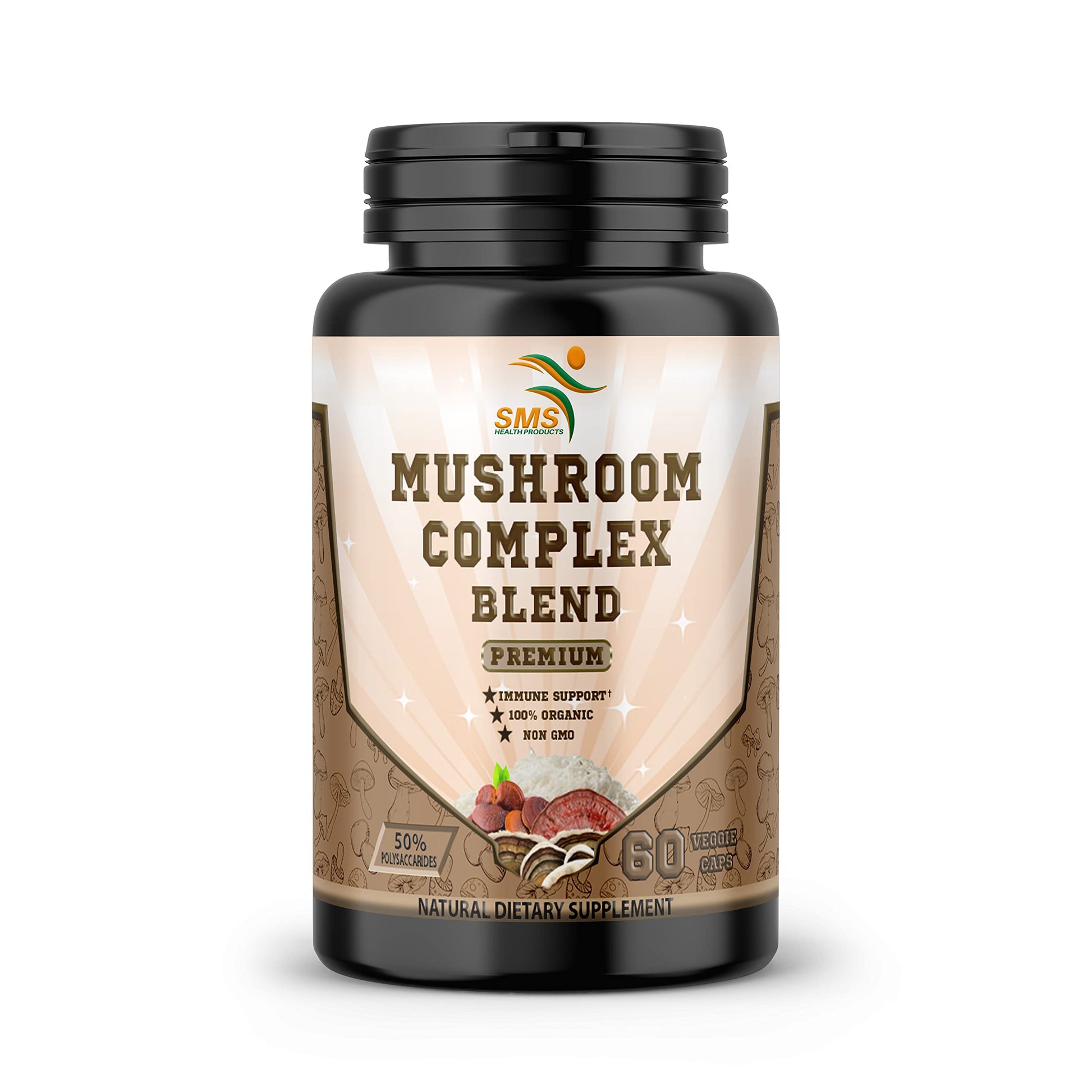 SMSHEALTHPRODUCTS.com Mushroom Supplement Capsules 60