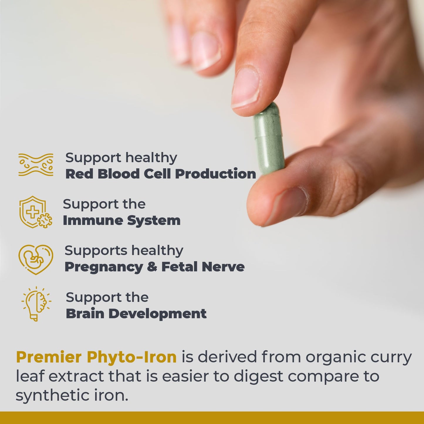 Premier Research Labs Phyto-Iron Plant Based Iron for Blood Support, Non-Heme Iron, 18mg Iron per Serving, 120 Vegetarian Capsules