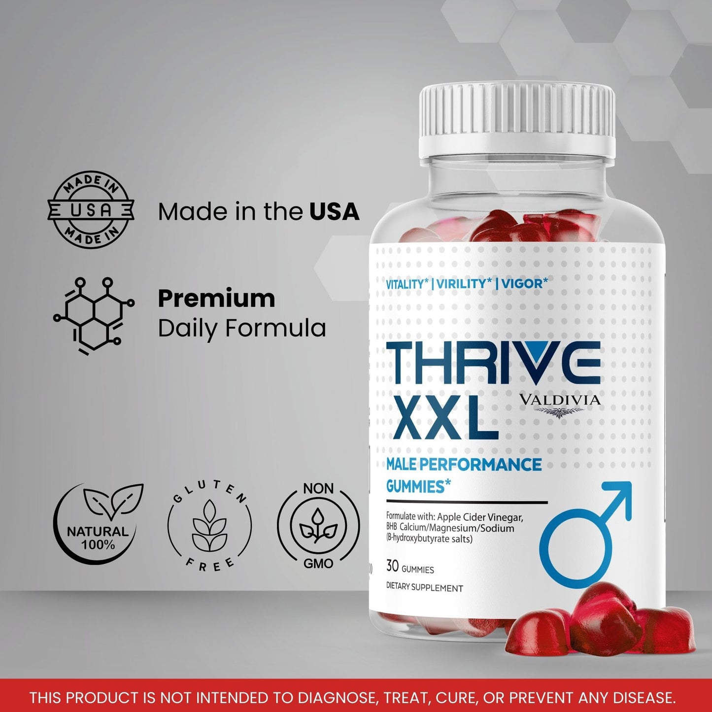 Valdivia Thrive XXL Gummies, 30 Count
