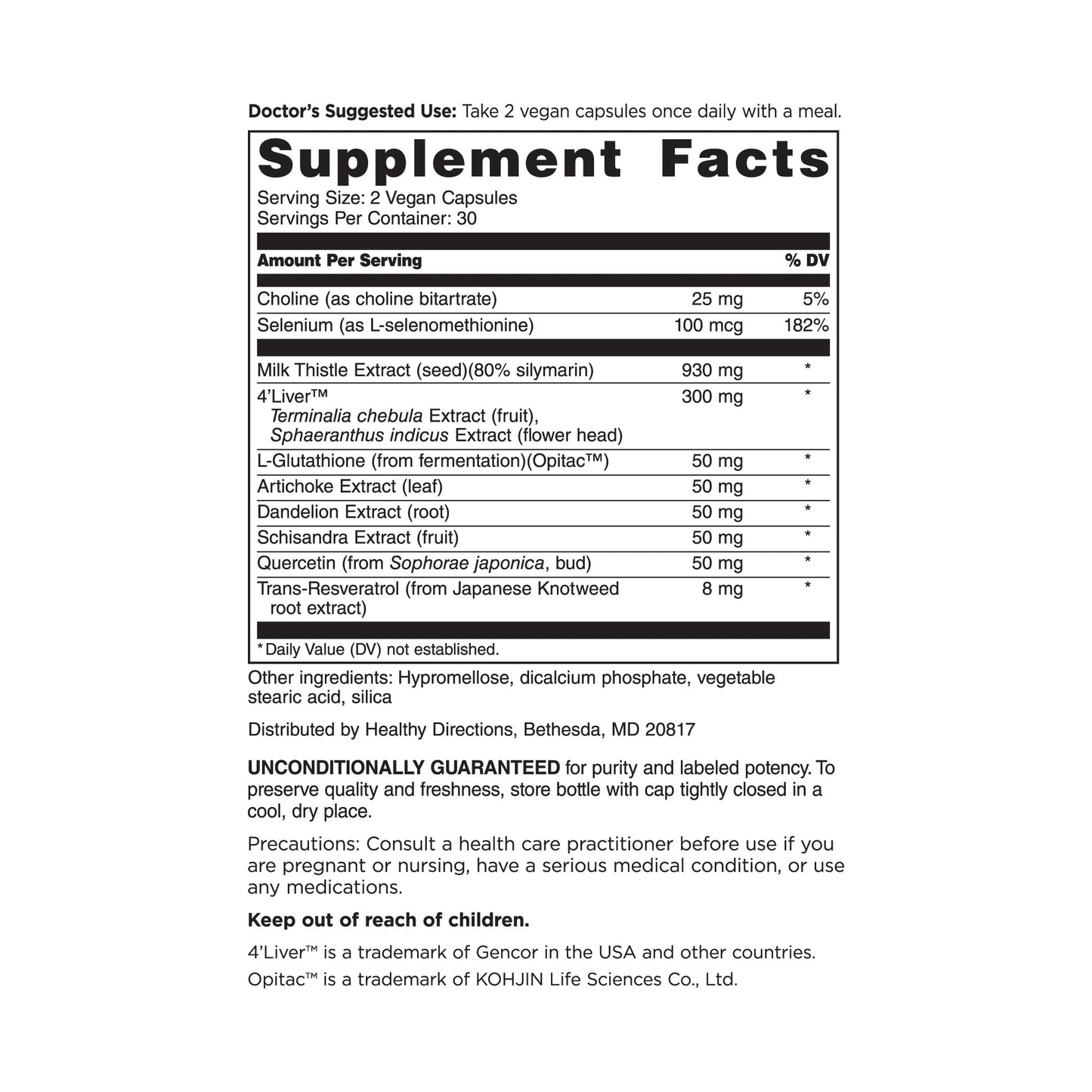 DOCTORS' PREFERRED Liver+ Revive & Restore 10-in-1 Formula with Clinically Validated 4’Liver and Milk Thistle 60 Capsules