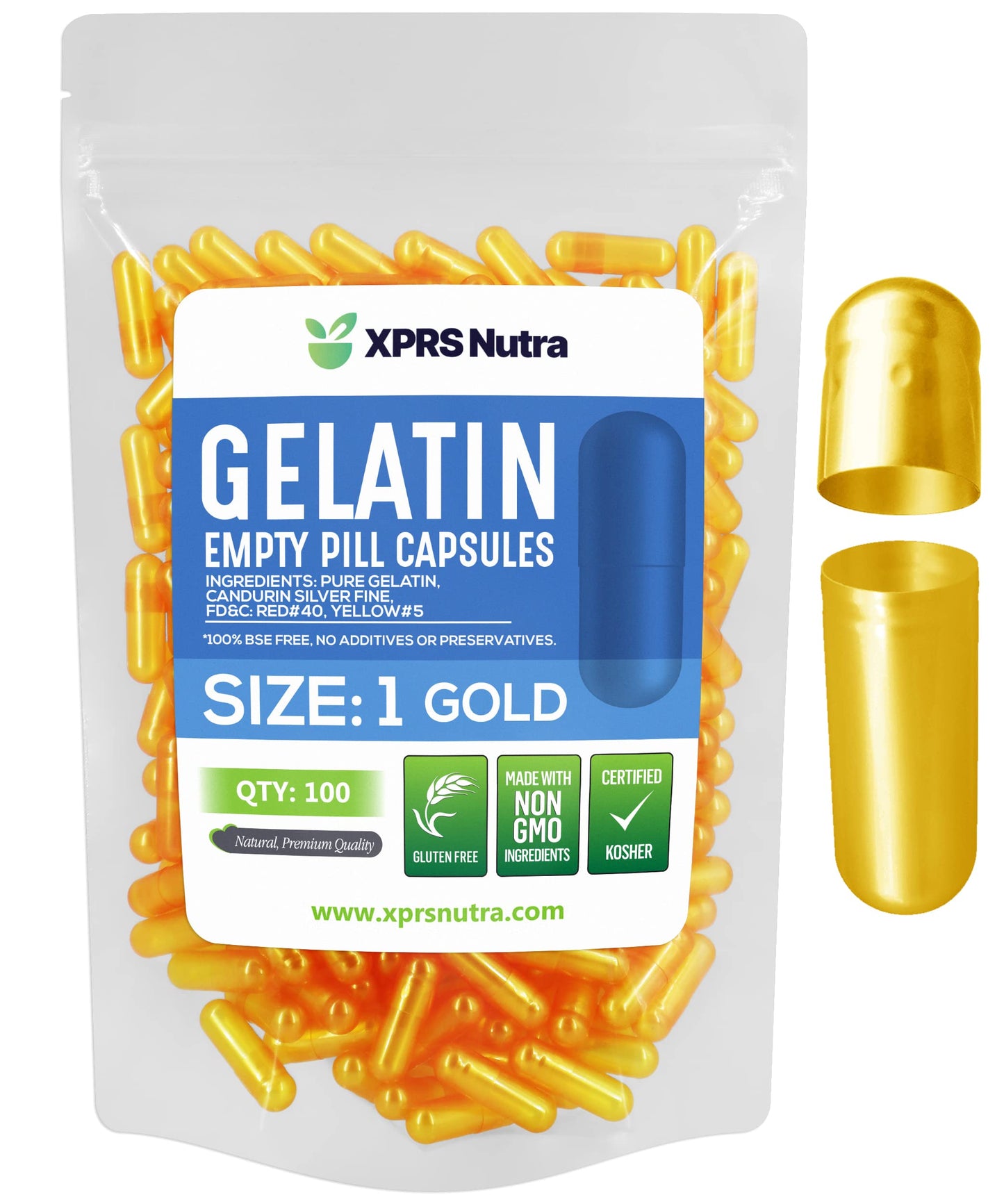 XPRS Nutra Empty Gelatin Capsules, 100 Count