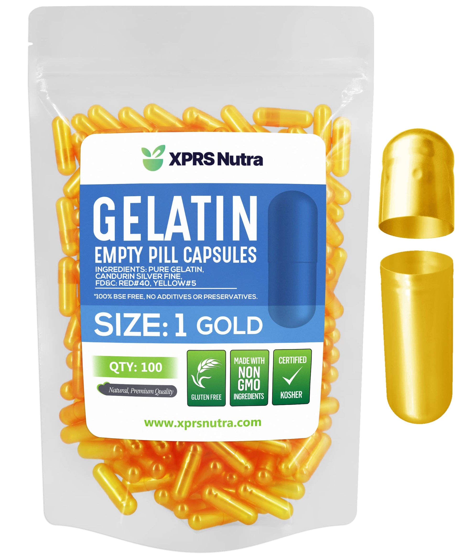 XPRS Nutra Empty Gelatin Capsules, 100 Count