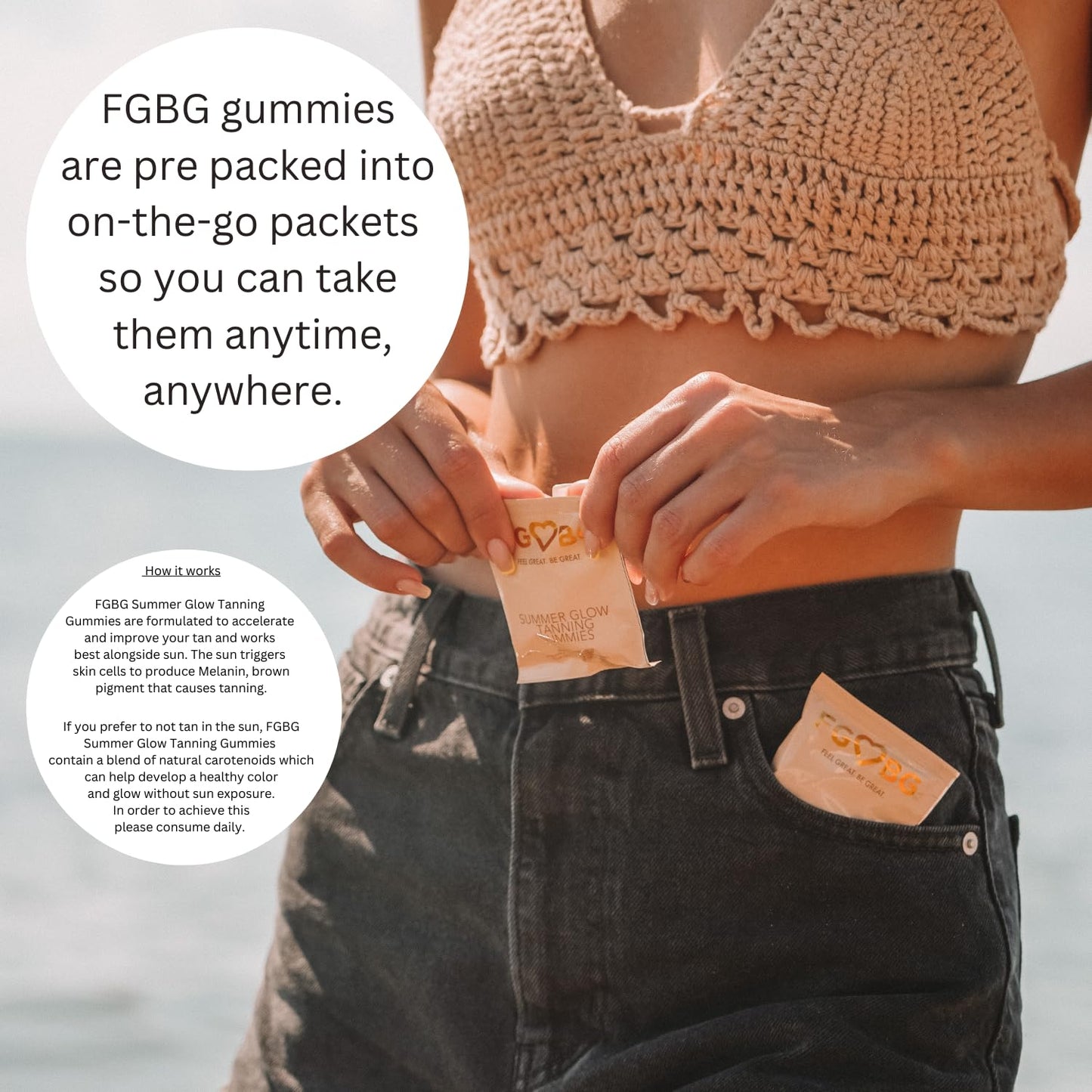 FGBG Summer Glow Tanning Gummies Gummy, 60 Count