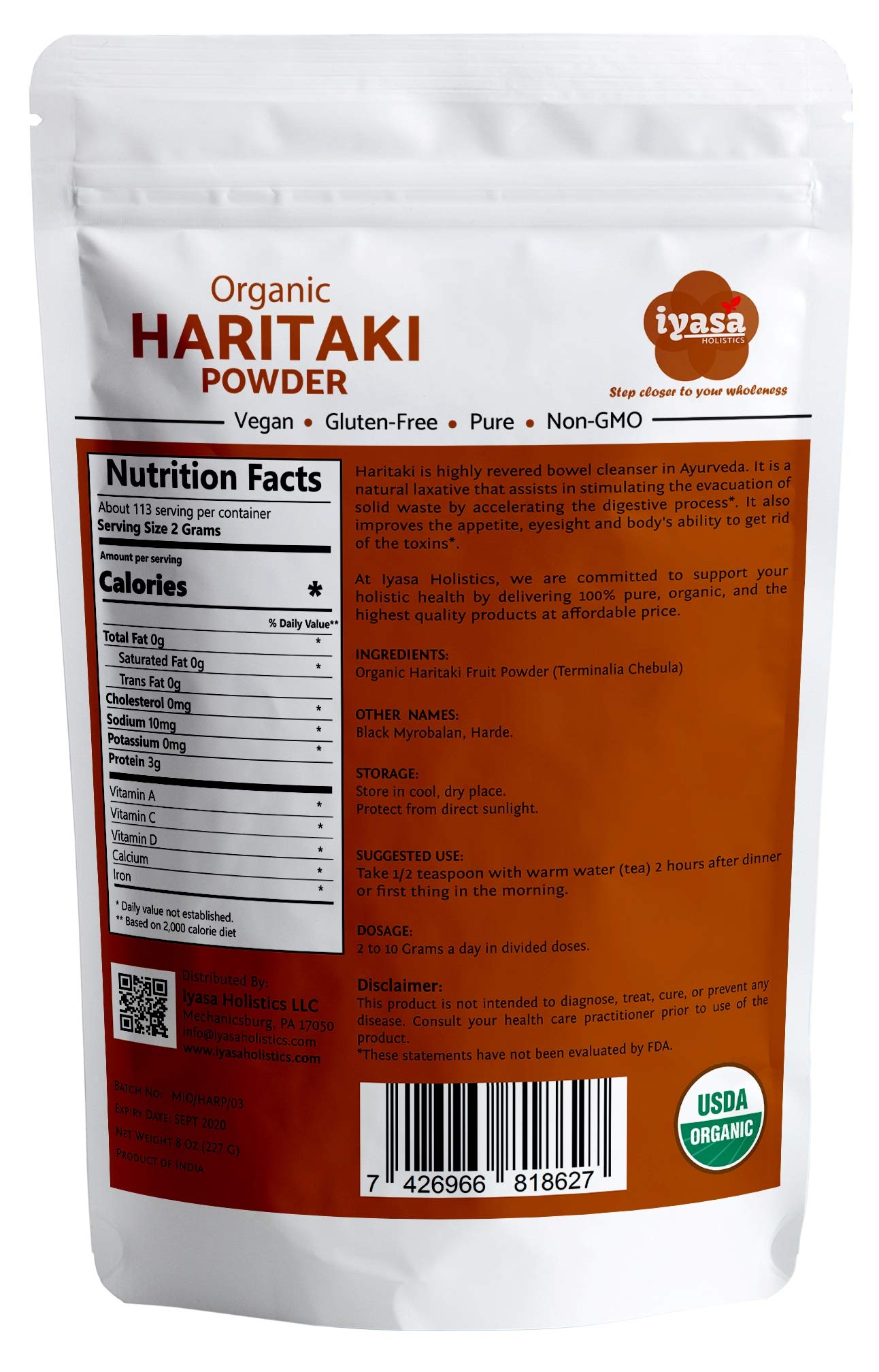 Iyasa Holistics Haritaki Organic Powder 4