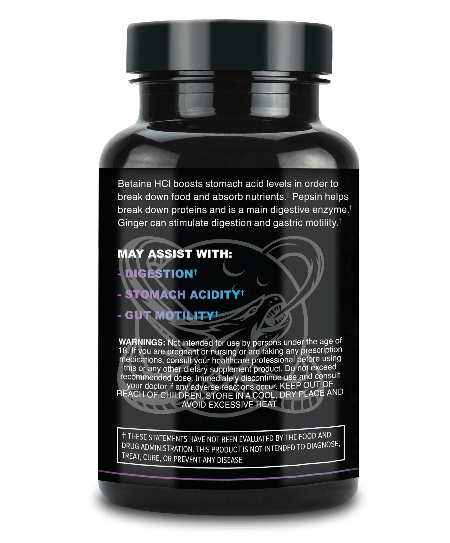 Leviathan Nutrition Betaine HCl with Pepsin & Ginger Capsules, 120 Count