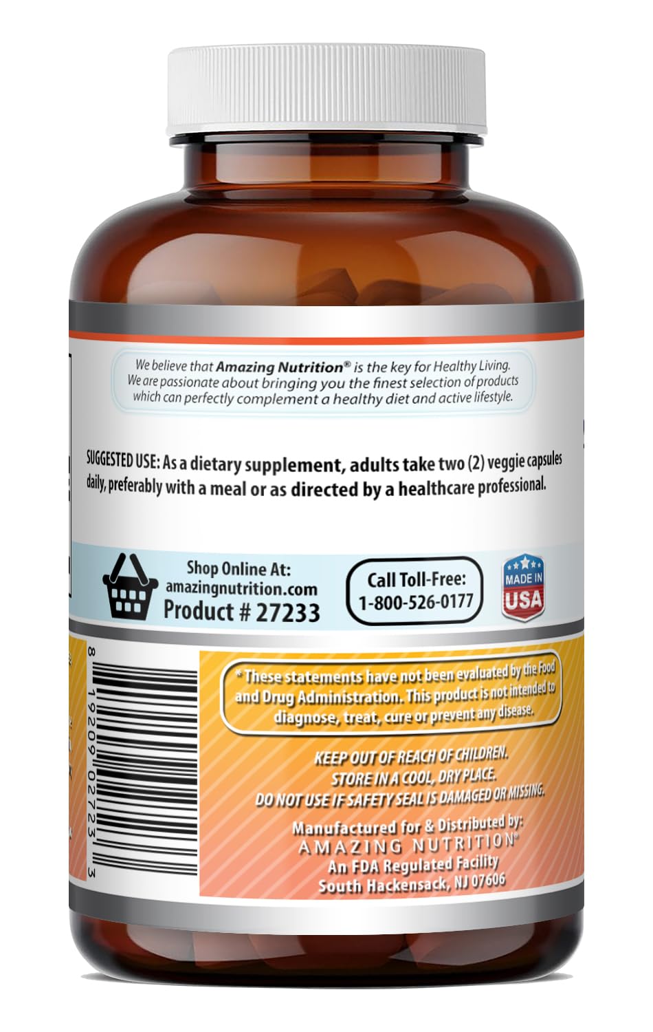 Amazing Nutrition Berberine Supplement Capsule 120 Count