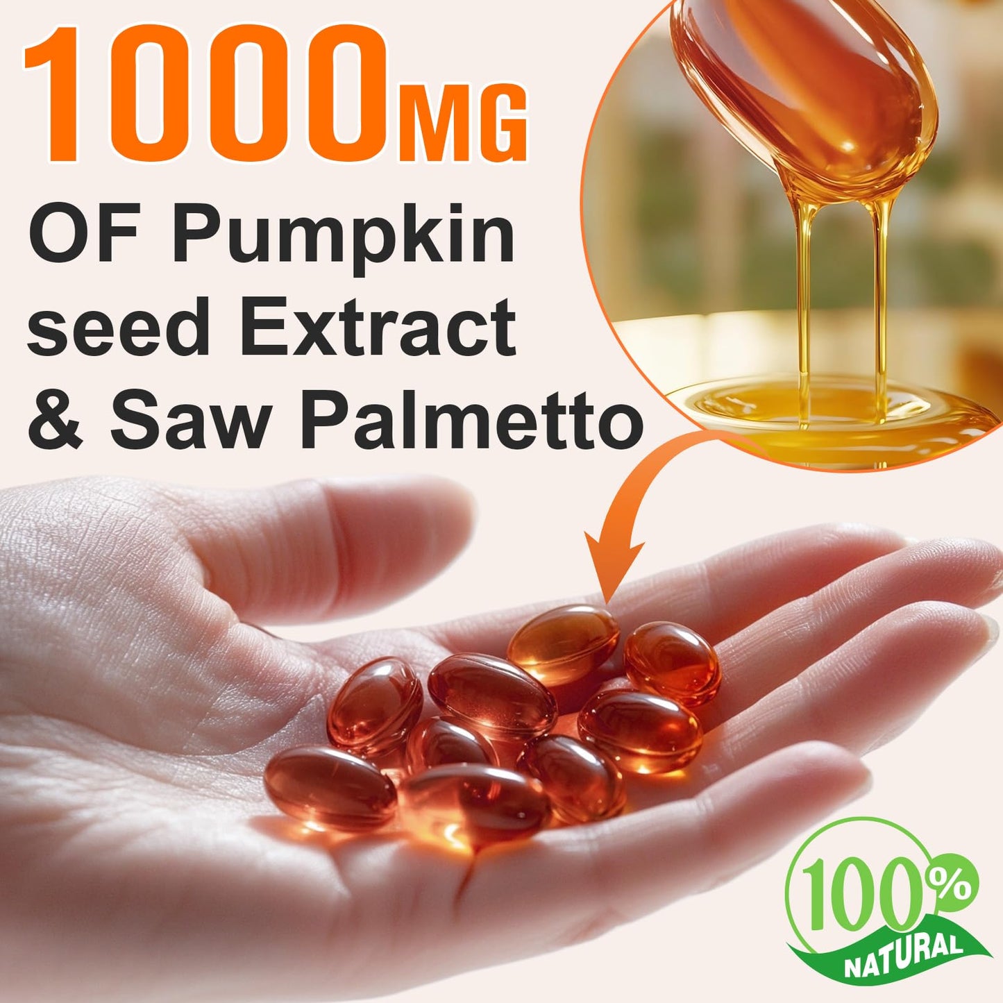 Beyxdu Pumpkin Seed Oil with Saw Palmetto Gummies 300 Count