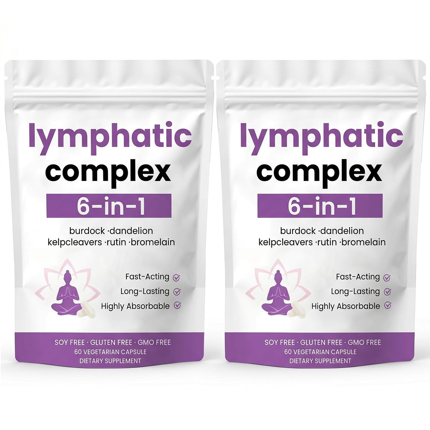 Sentk 6-in-1 Lymphatic Complex Lymphatic Drainage Capsules, 2 Packs