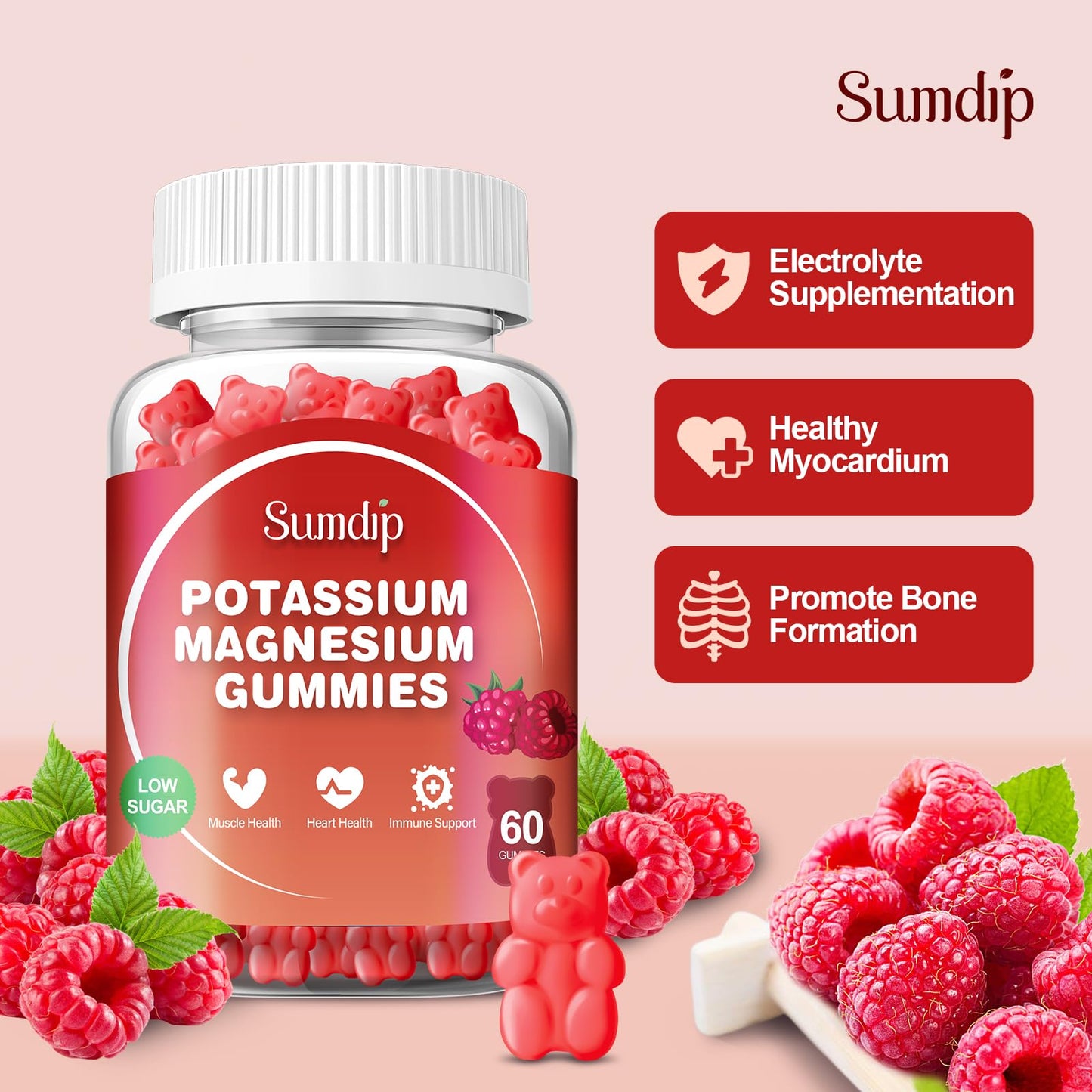 SumDIP Magnesium Potassium Gummies 120 Gummies