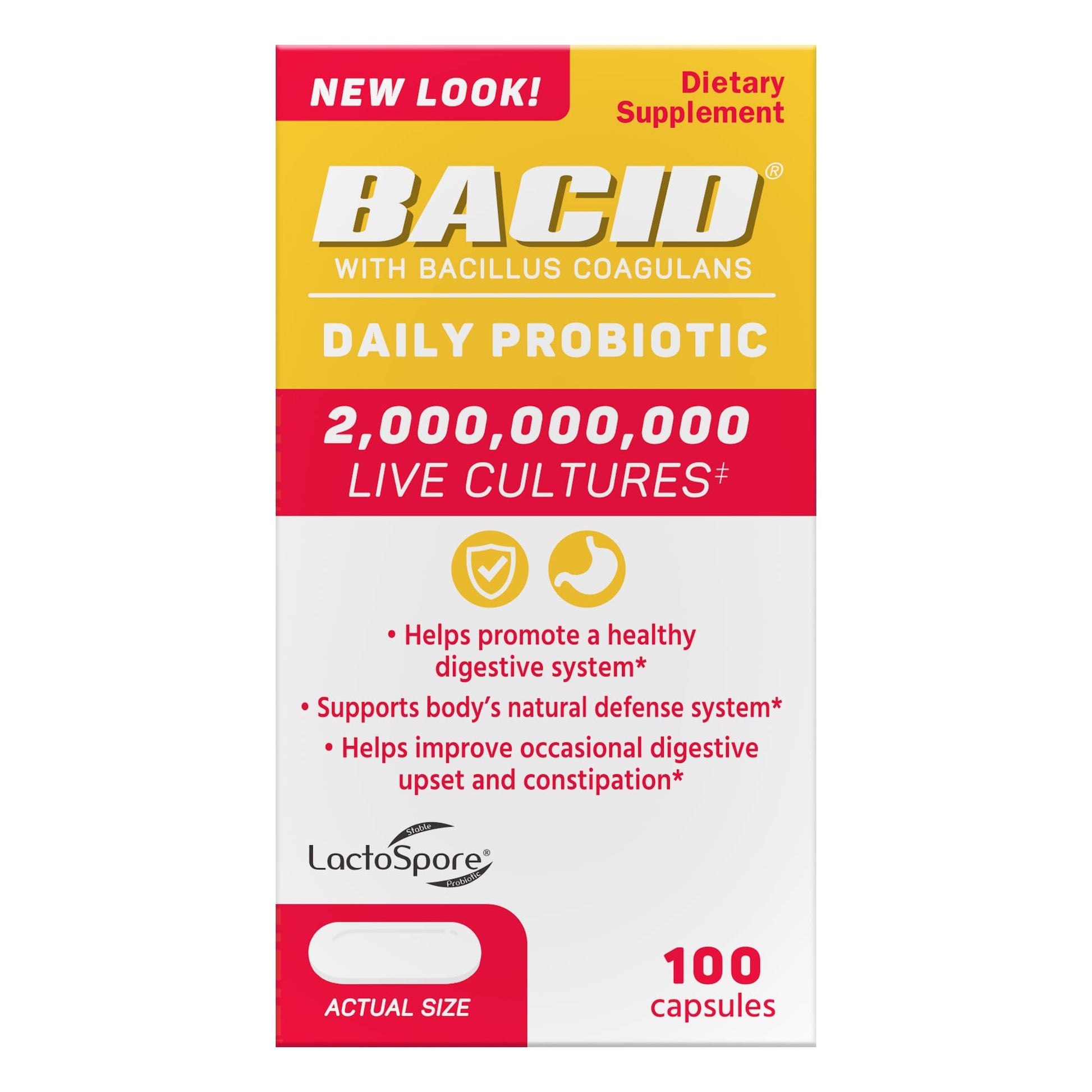 BACID Bacid Daily Probiotic with Bacillus Coagulans Capsule 100 Count