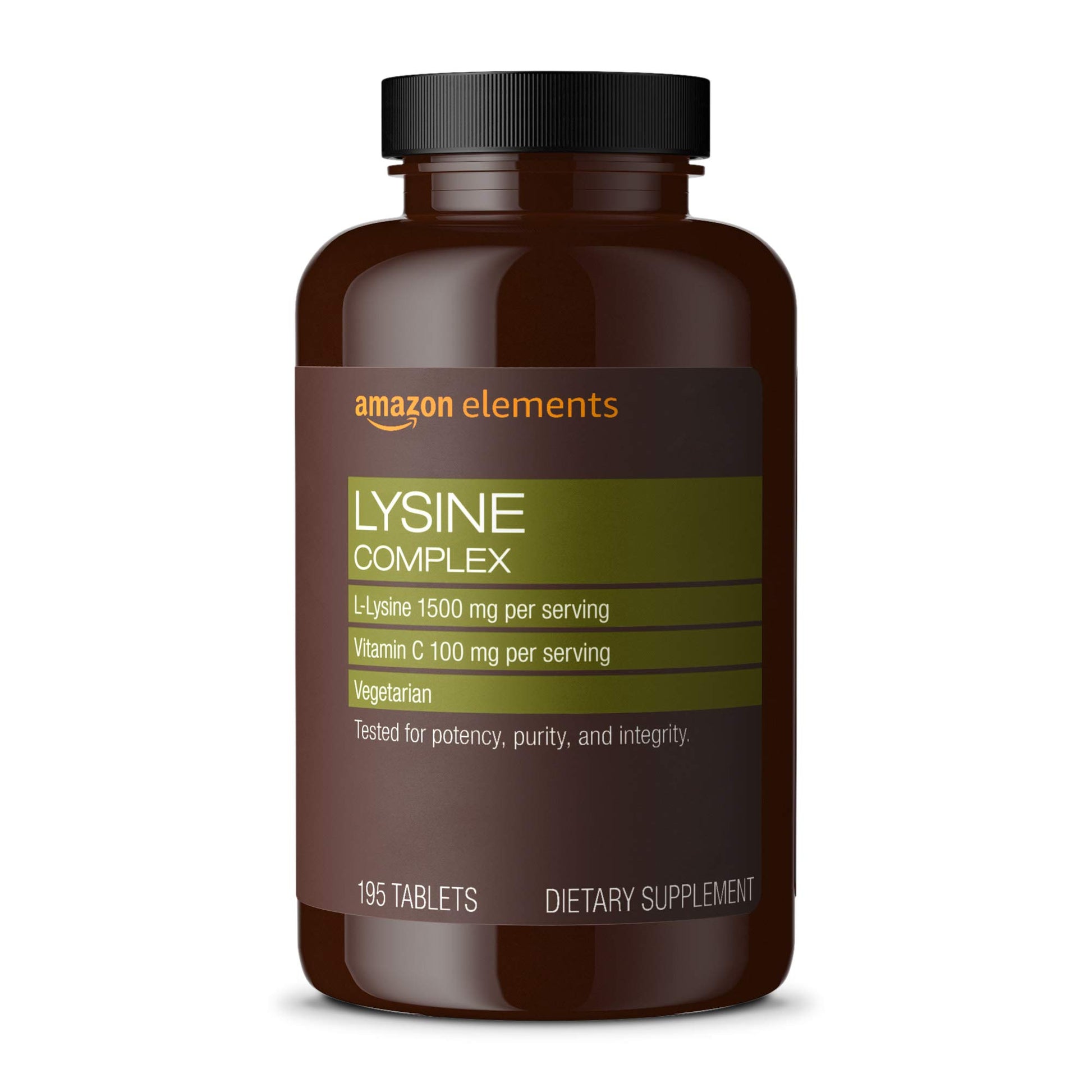 Amazon Elements Lysine Complex with Vitamin C, Tablet, 195 Tablets